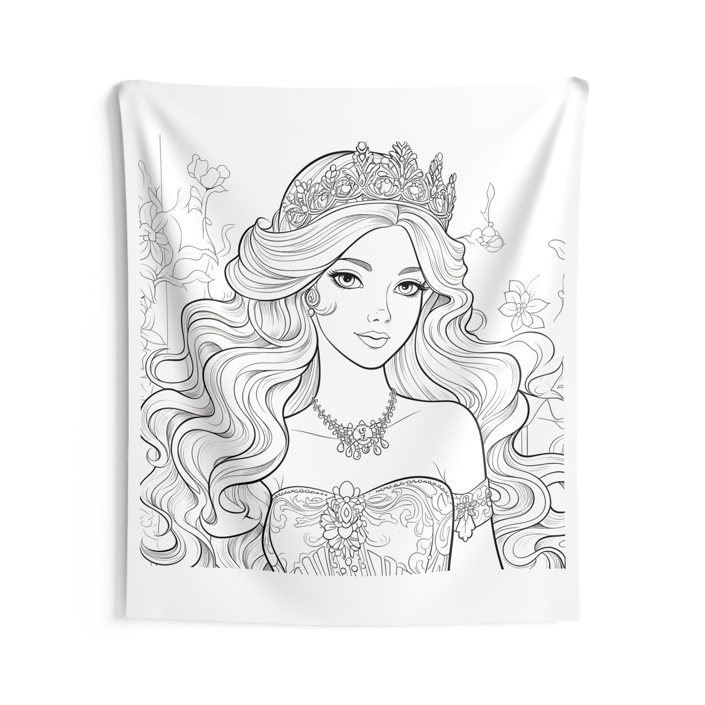 Indoor Wall Tapestries Coloring Kit with 10 Fabric Markers - Royal Princess