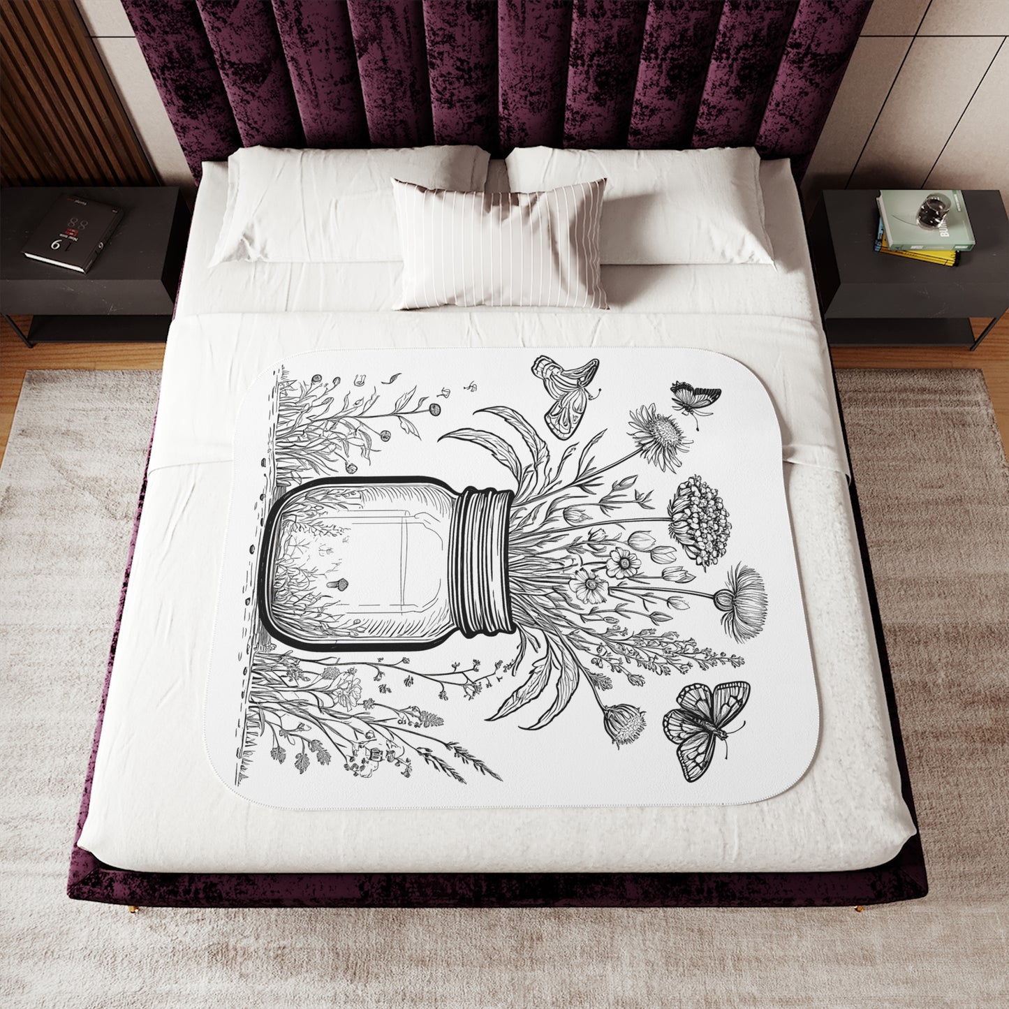 Blanket Coloring Kit with 10 Fabric Markers - Wildflowers