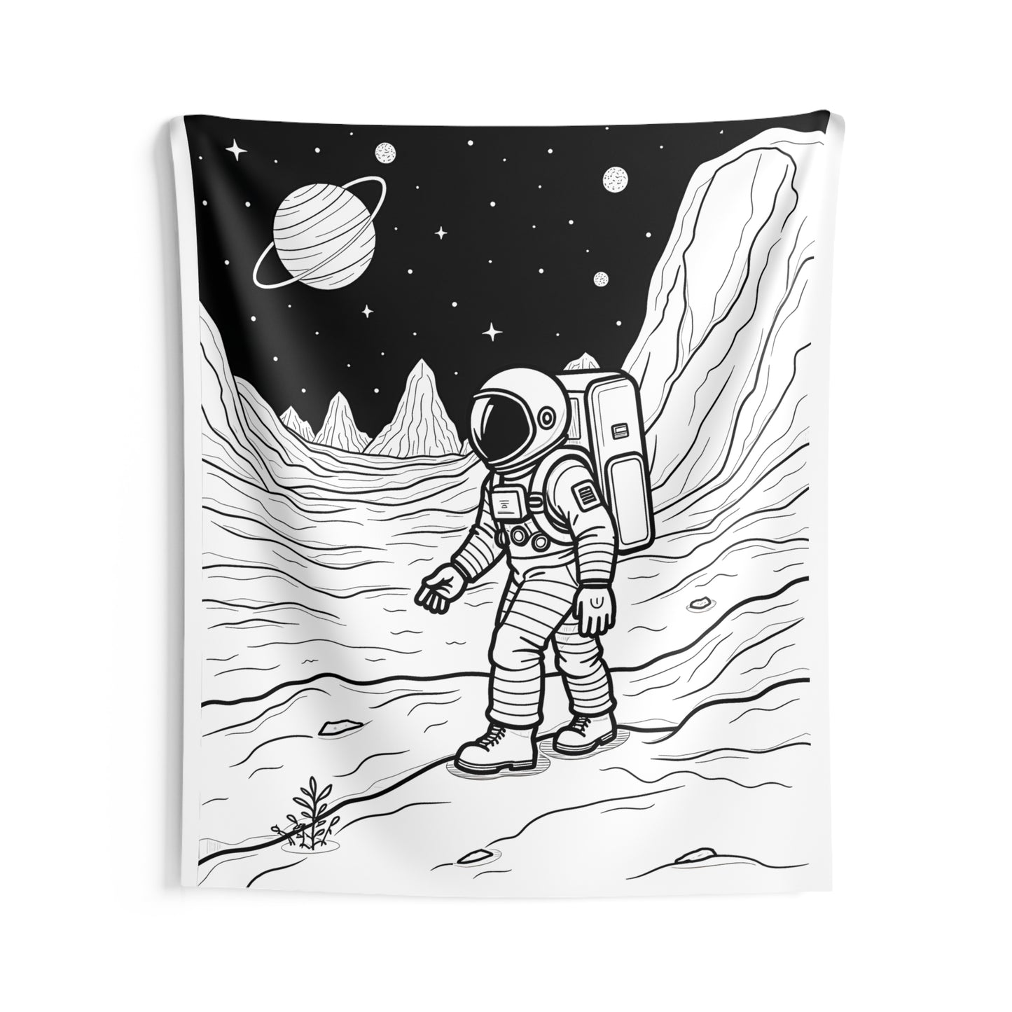 Indoor Wall Tapestries Coloring Kit with 10 Fabric Markers - Astronaut