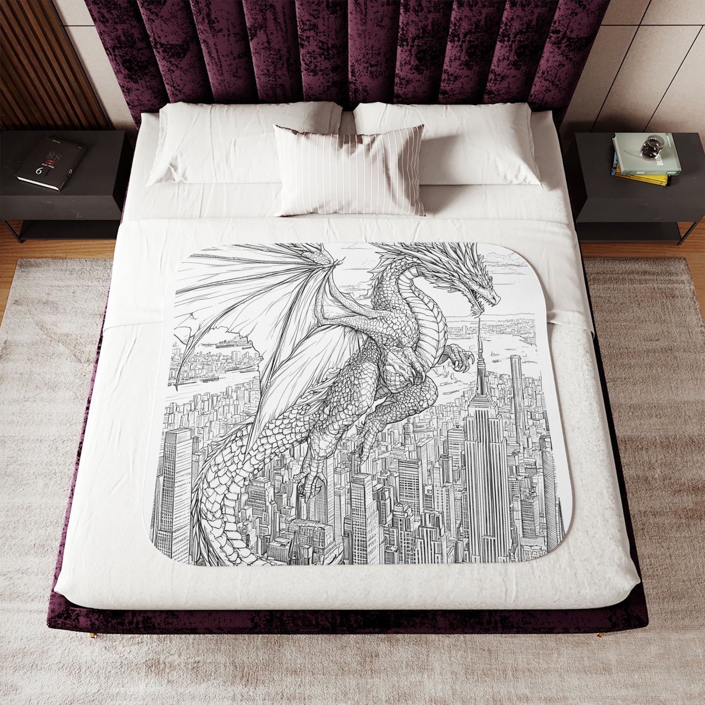 Blanket Coloring Kit with 10 Fabric Markers - Dragon