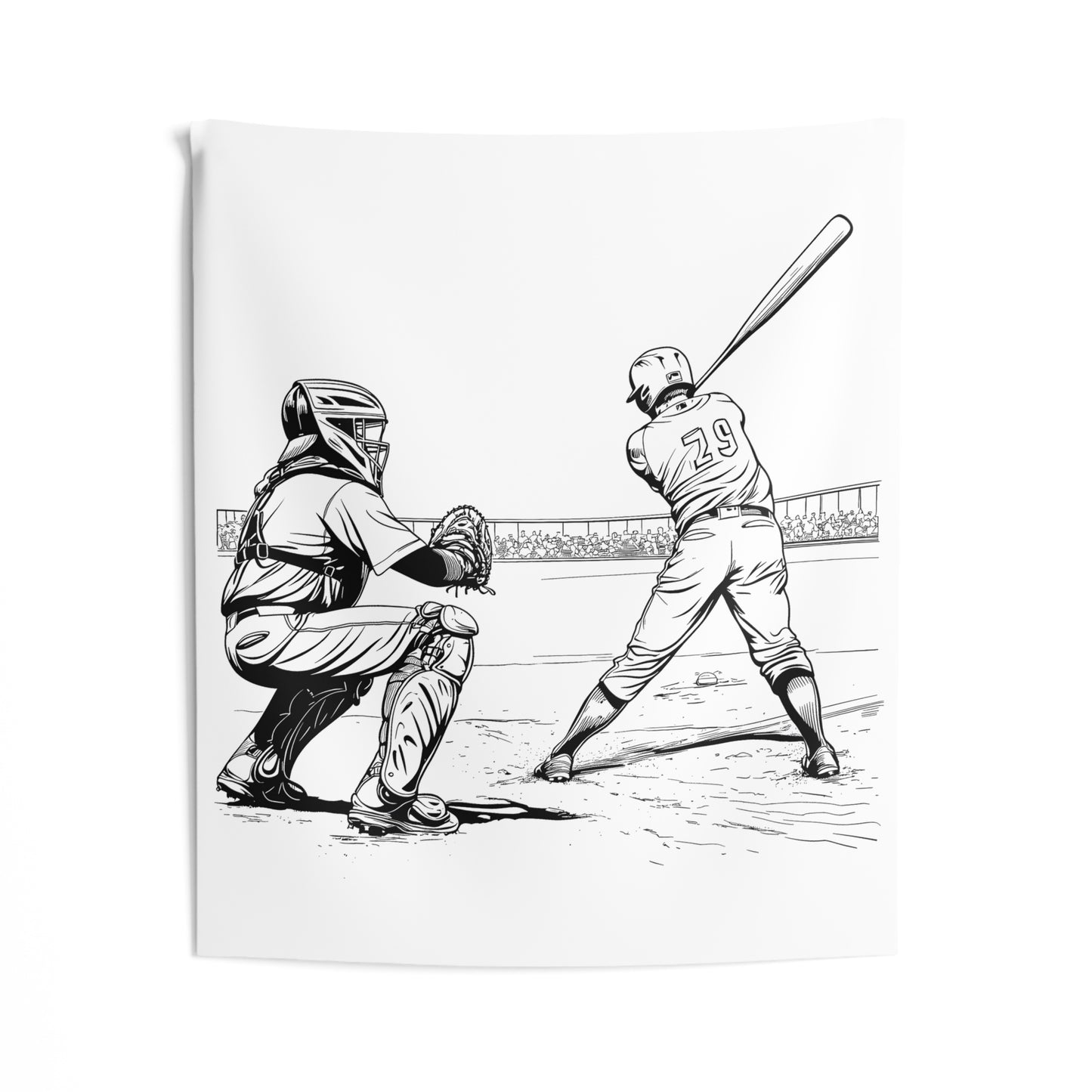 Indoor Wall Tapestries Coloring Kit with 10 Fabric Markers - Pitcher vs Batter