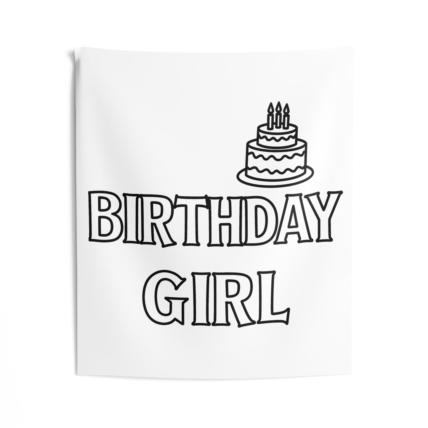 Indoor Wall Tapestries Coloring Kit with 10 Fabric Markers - Birthday Girl