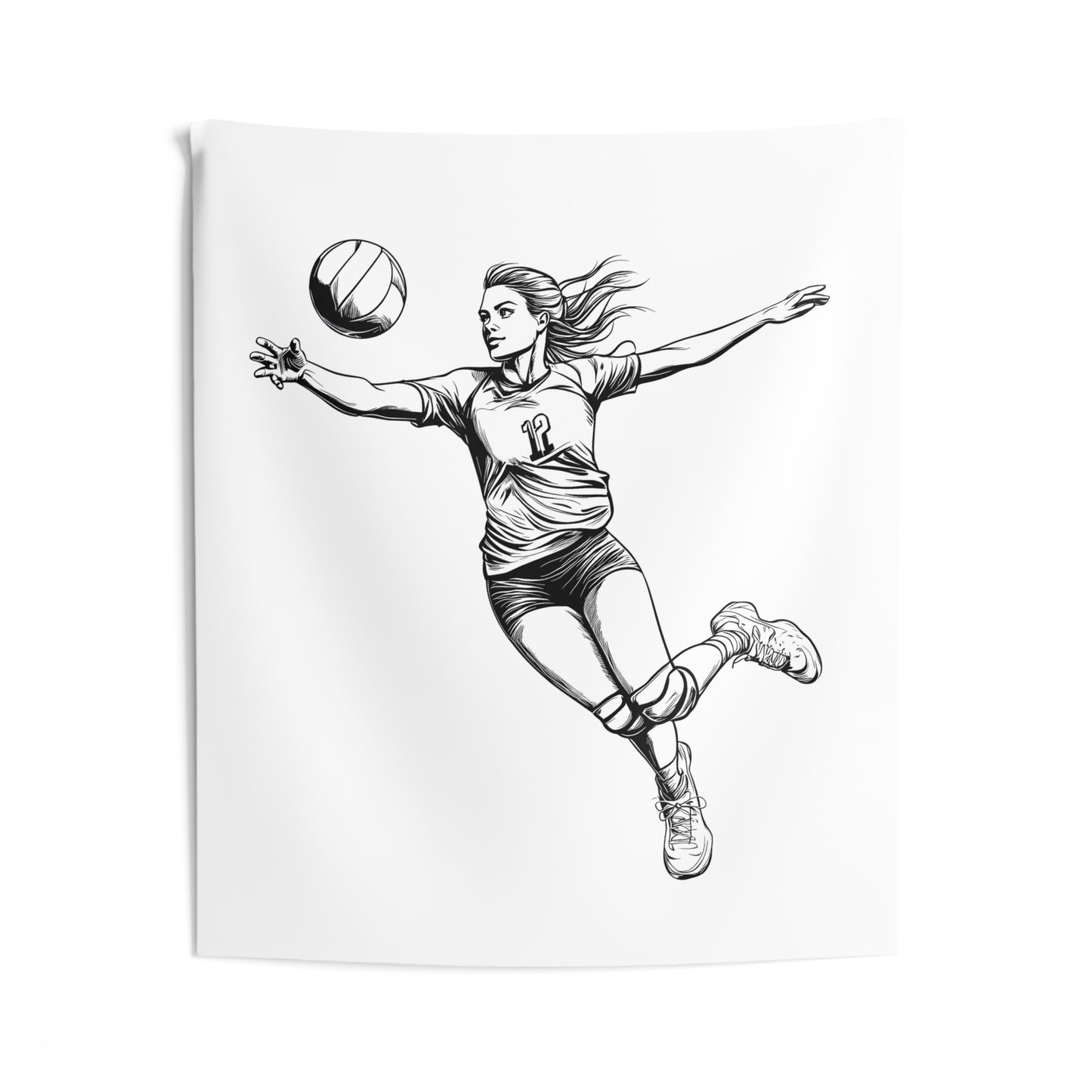 Indoor Wall Tapestries Coloring Kit with 10 Fabric Markers - Volleyball