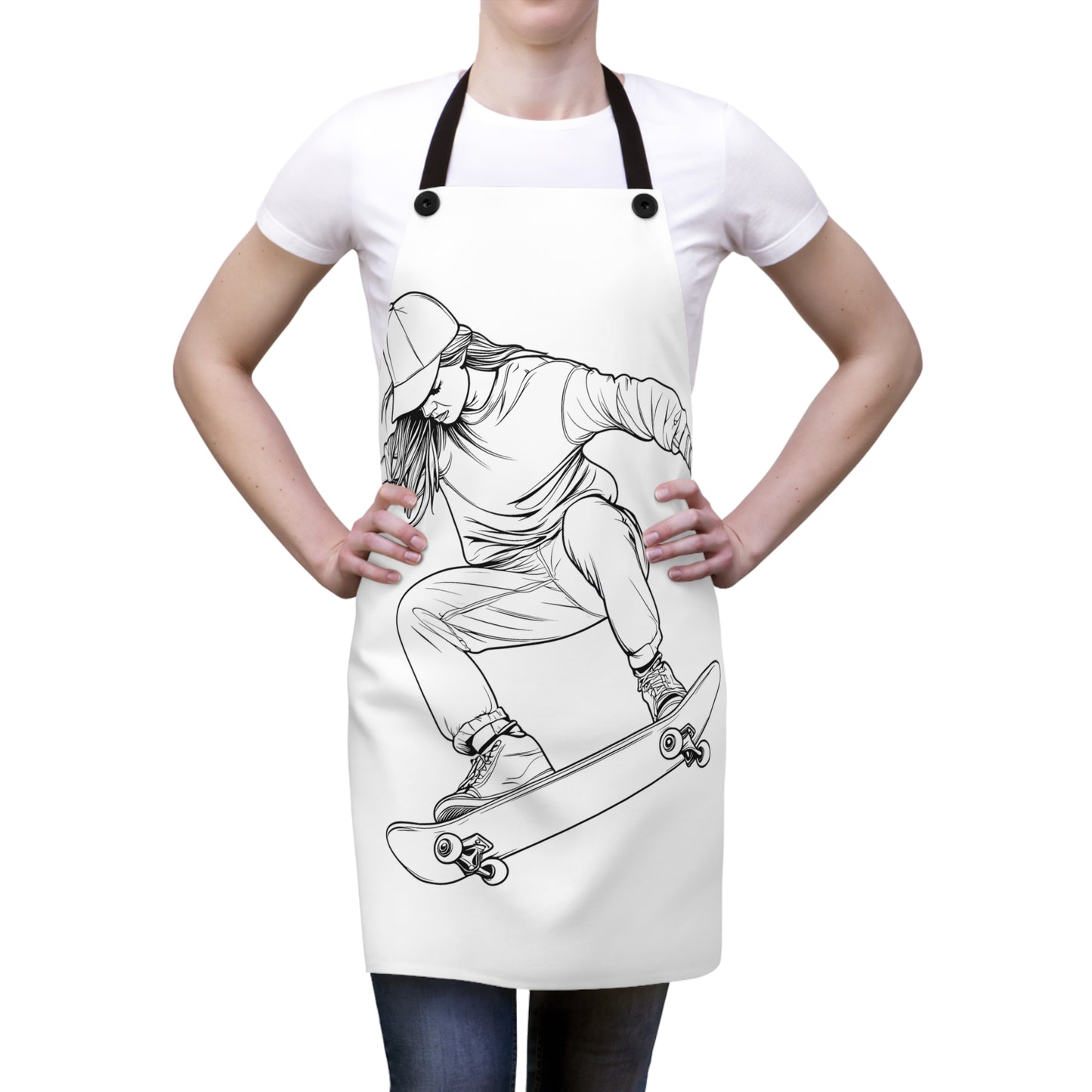 Apron Coloring Kit with 10 Fabric Markers - Skateboarding