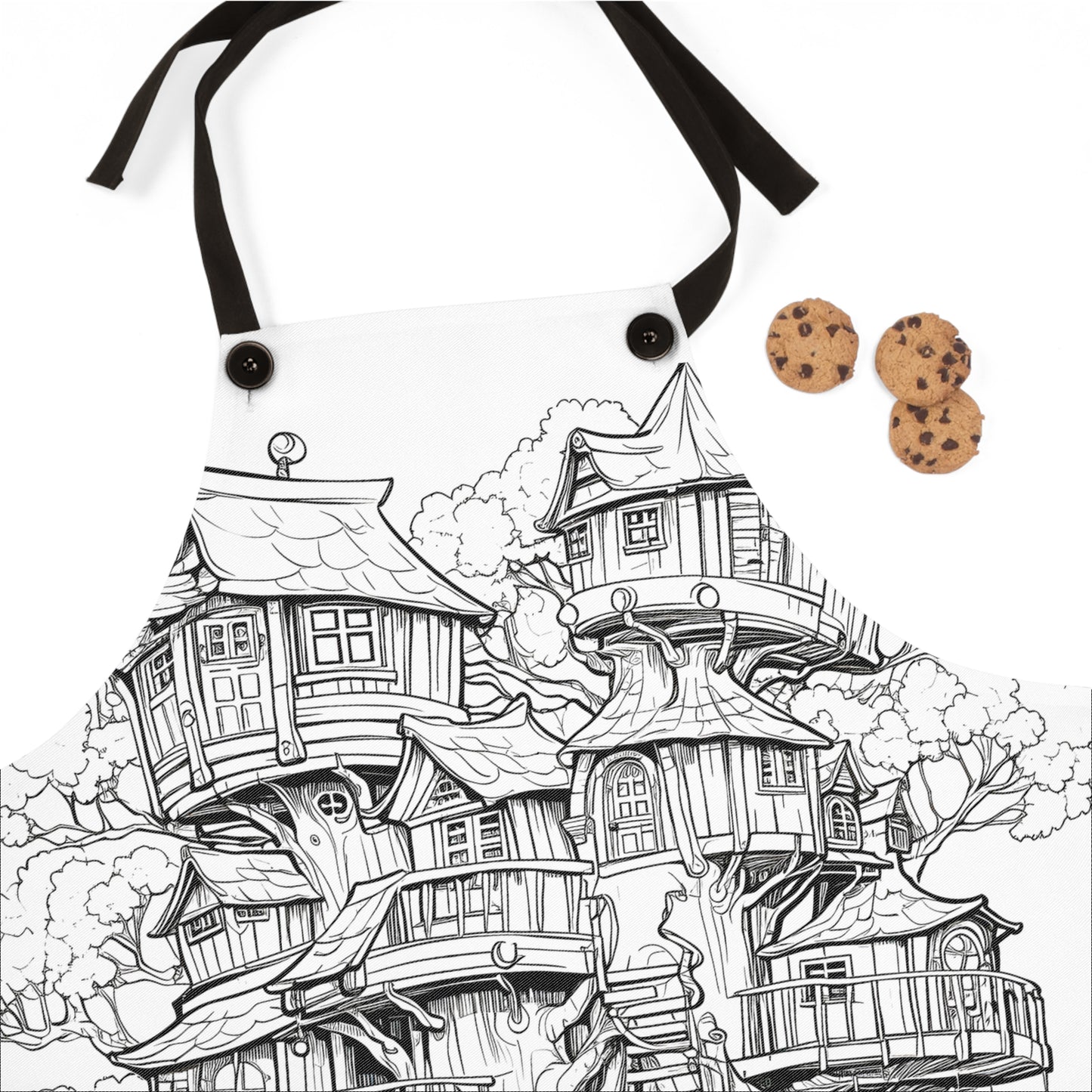 Apron Coloring Kit with 10 Fabric Markers - Fantasy Treehouse