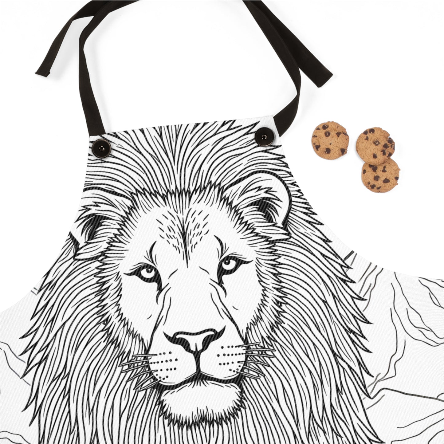 Apron Coloring Kit with 10 Fabric Markers - King of the Jungle