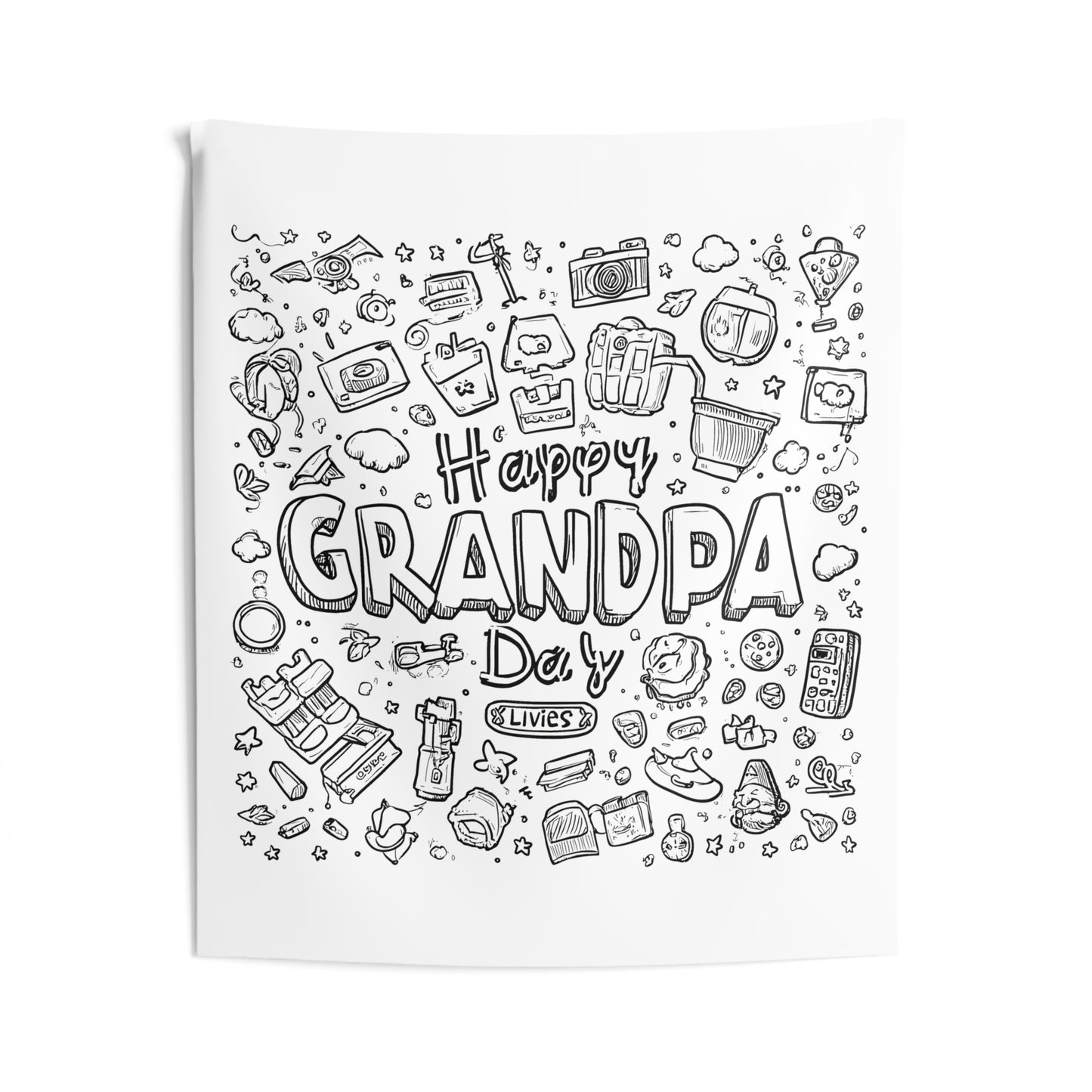 Indoor Wall Tapestries Coloring Kit with 10 Fabric Markers - Grandparents Day