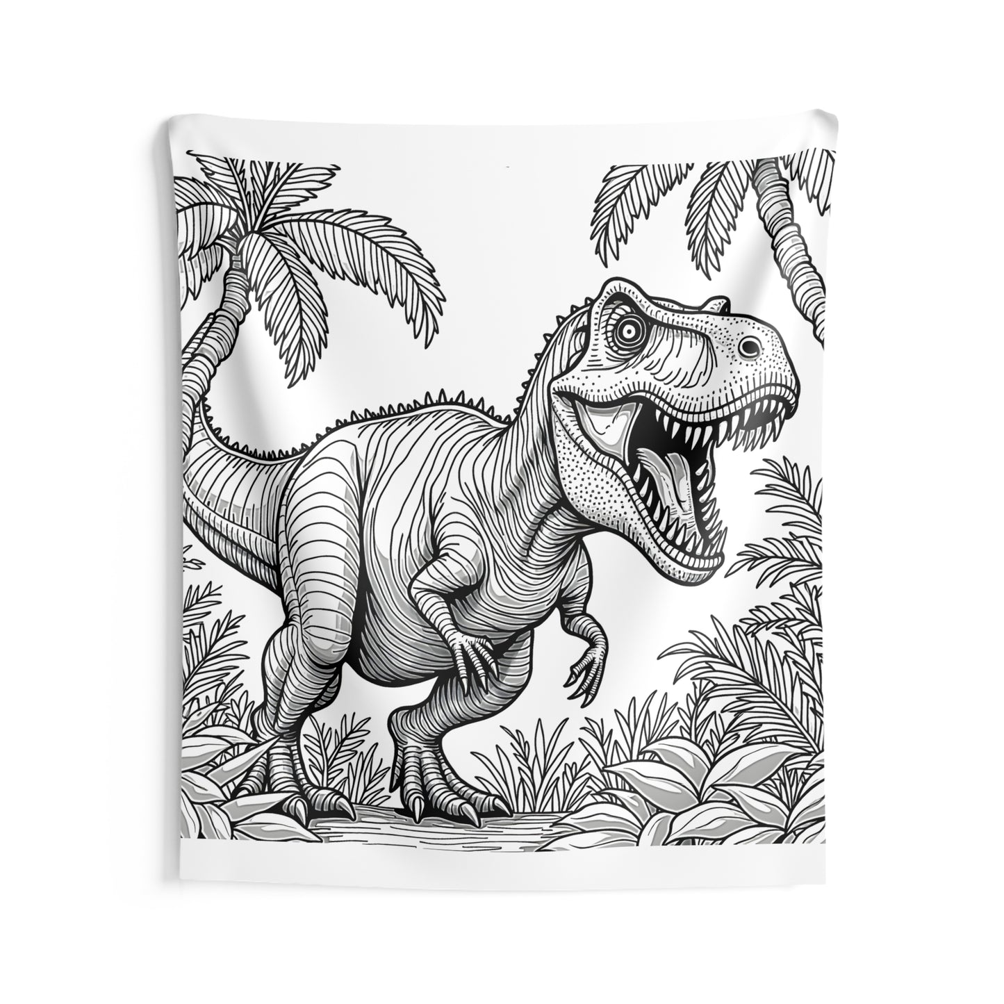 Indoor Wall Tapestries Coloring Kit with 10 Fabric Markers - Tyrannosaurus Rex