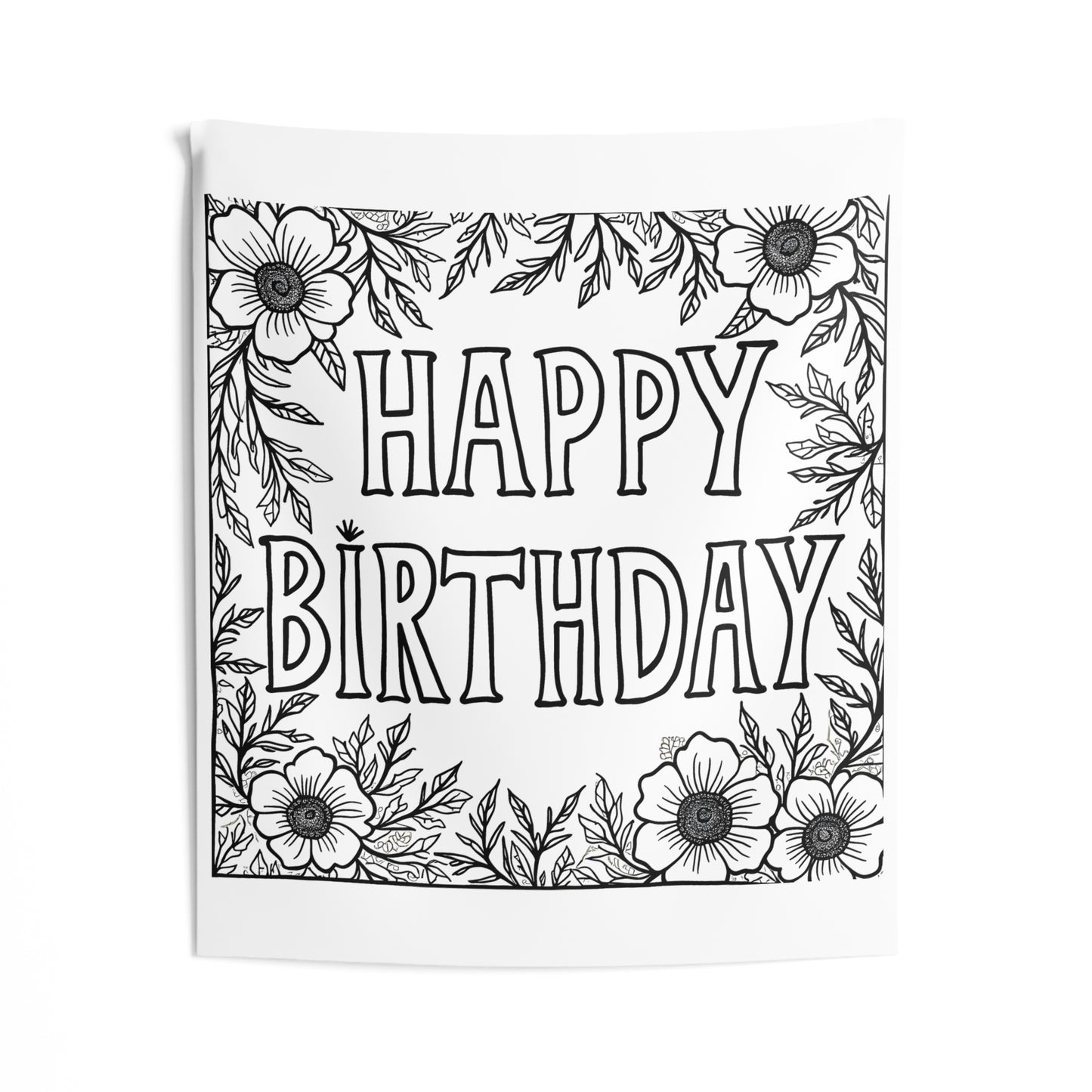 Indoor Wall Tapestries Coloring Kit with 10 Fabric Markers - Birthday