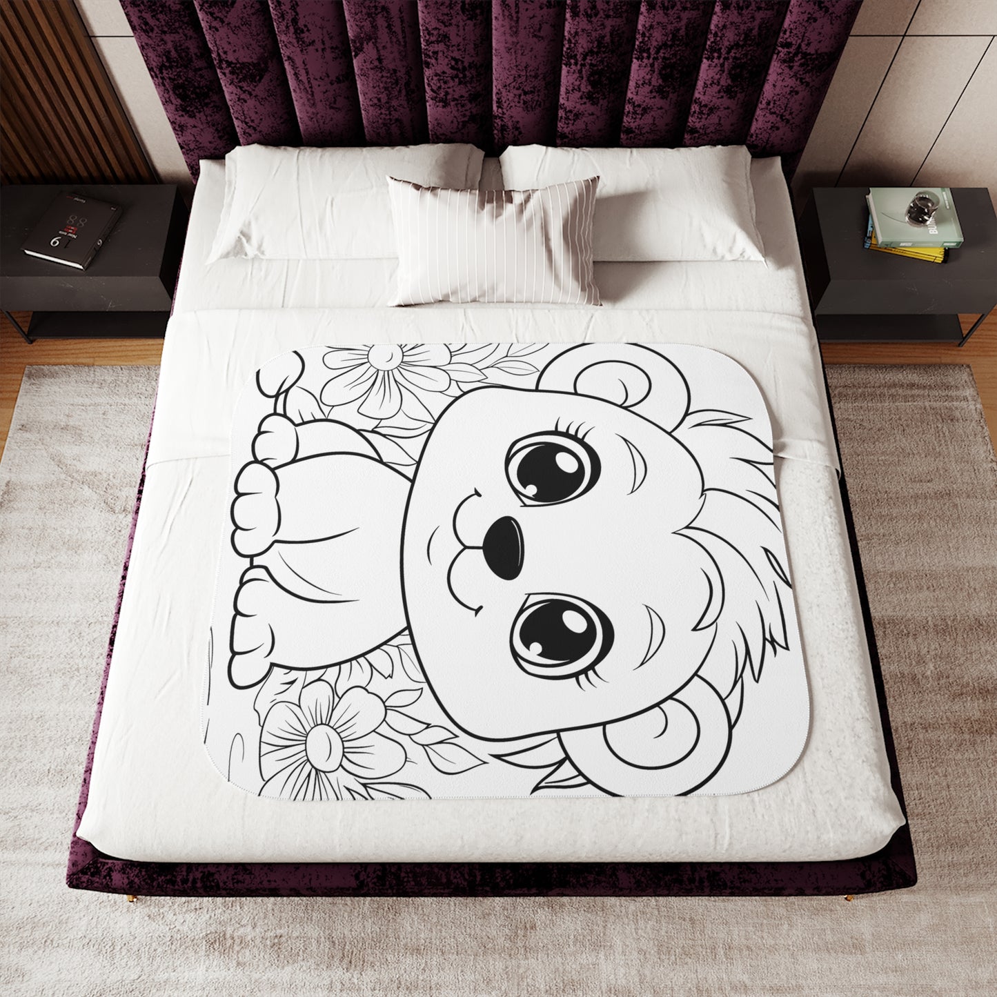 Blanket Coloring Kit with 10 Fabric Markers - Baby Lion