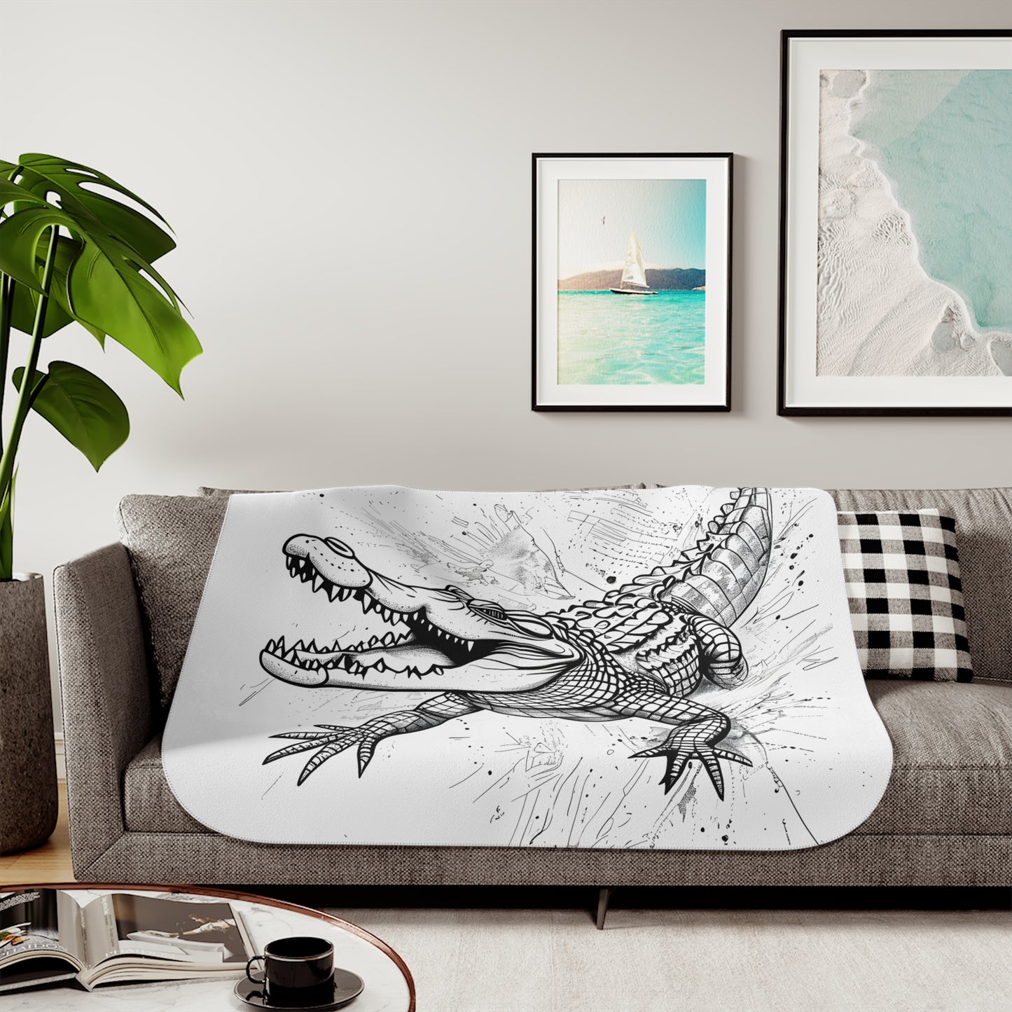 Blanket Coloring Kit with 10 Fabric Markers - Crocodile