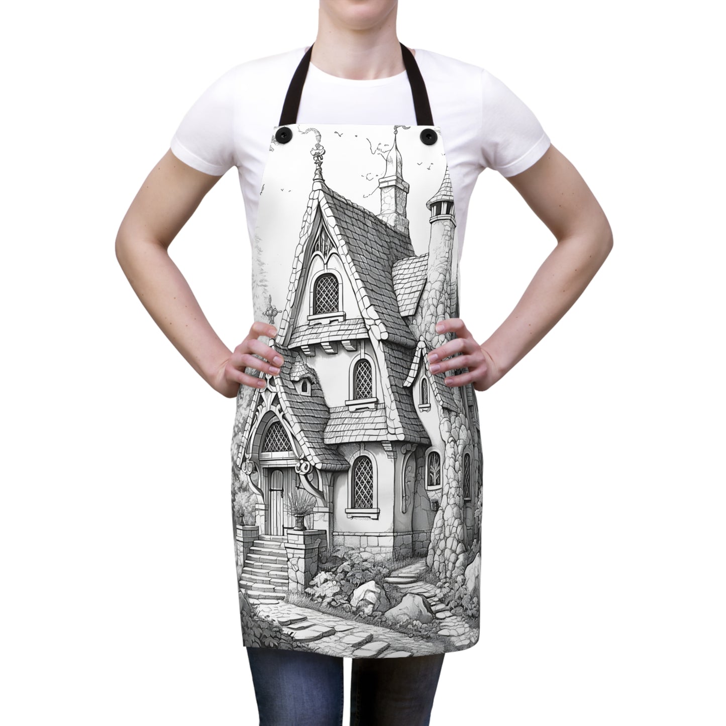 Apron Coloring Kit with 10 Fabric Markers - Fairy Tale House