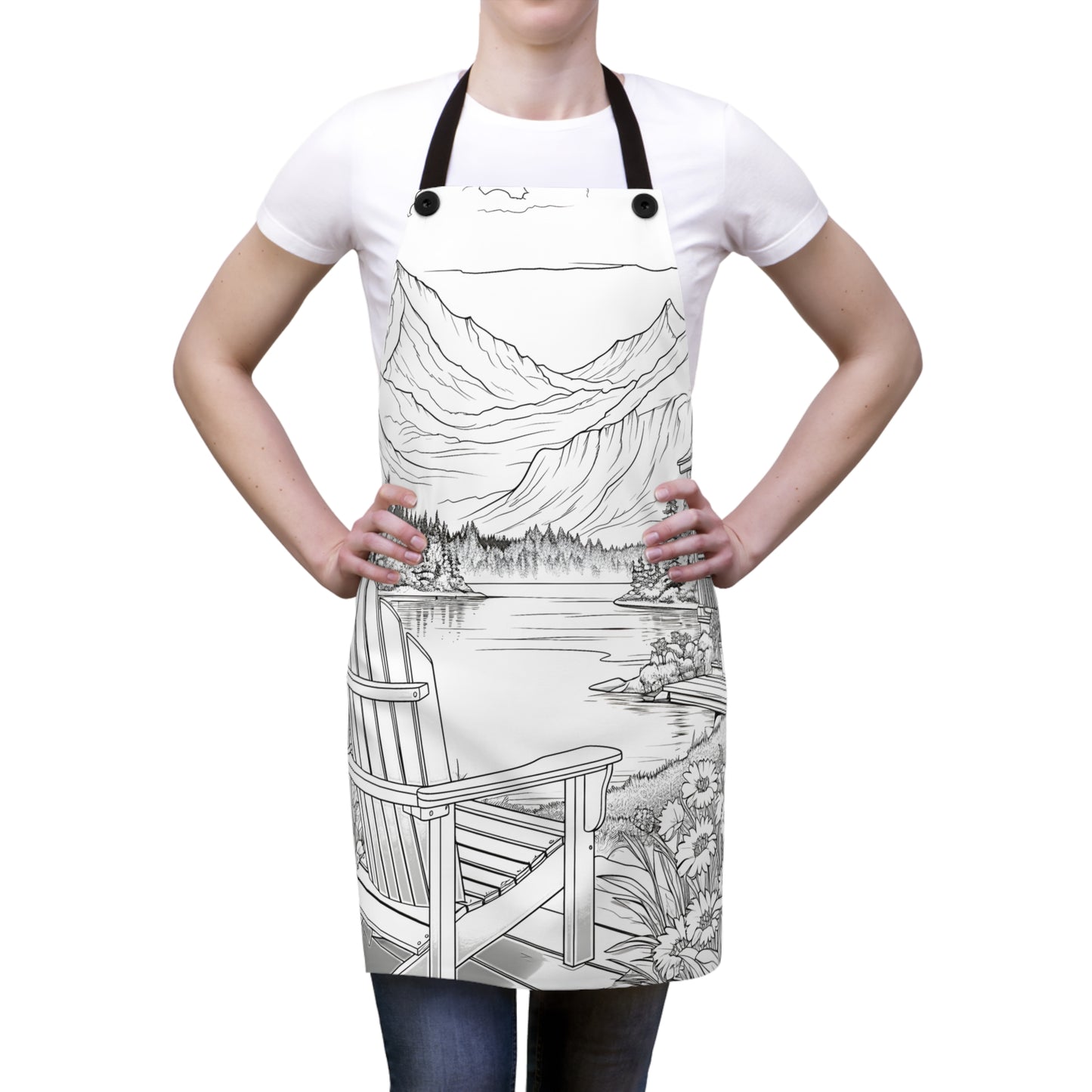 Apron Coloring Kit with 10 Fabric Markers - Mountain Retreat