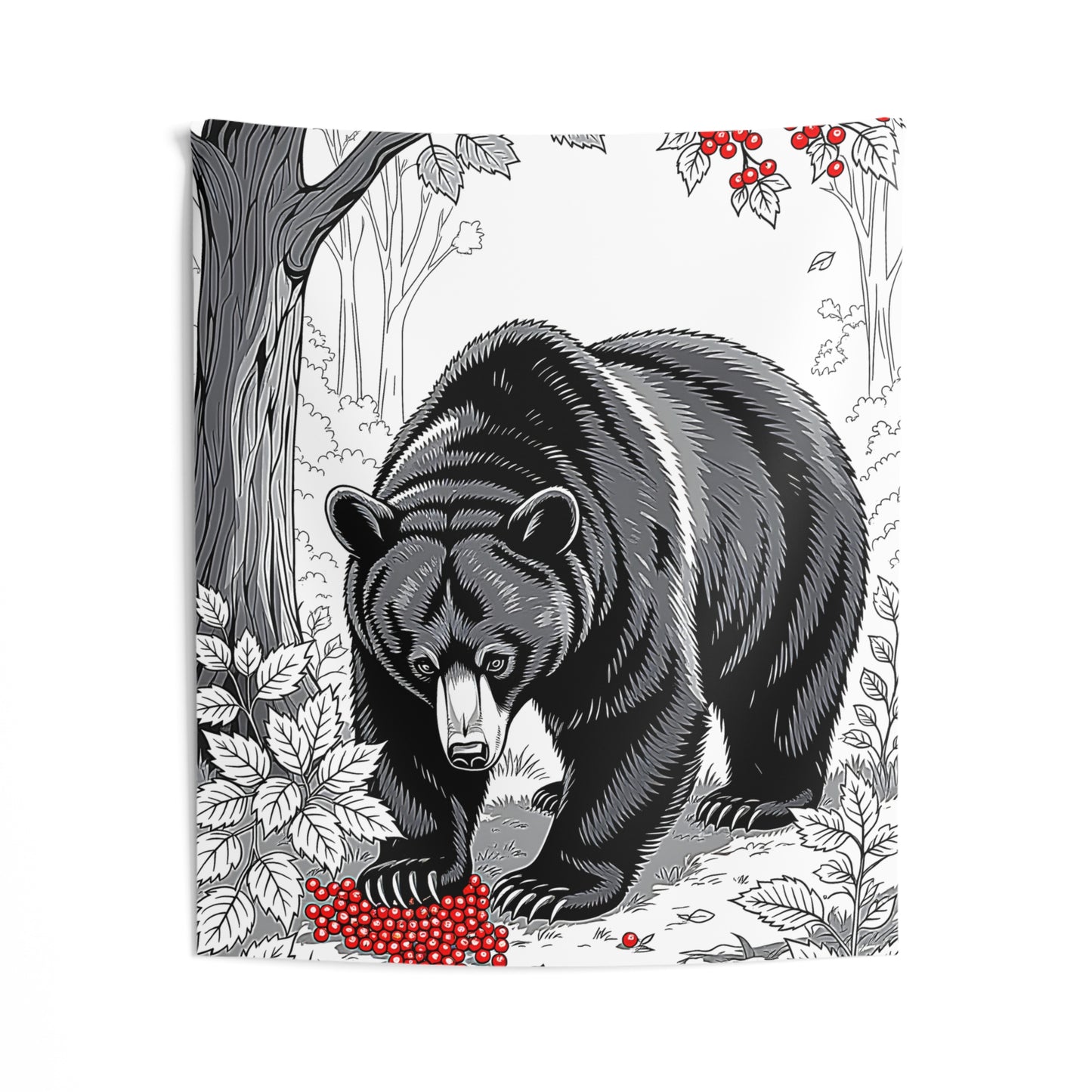 Indoor Wall Tapestries Colorful Graphic Design - Bear in Nature