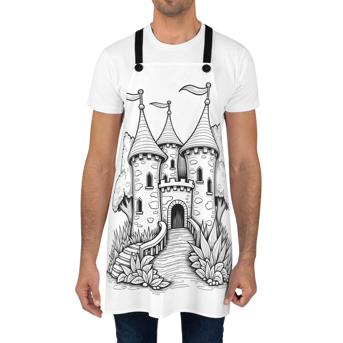 Apron Coloring Kit with 10 Fabric Markers - Fantasy Castle