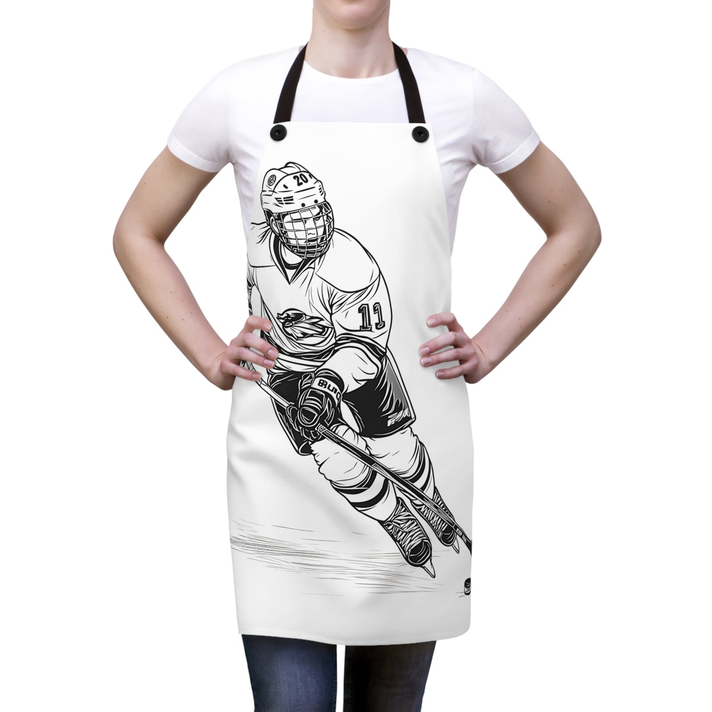 Apron Coloring Kit with 10 Fabric Markers - Ice Hockey Player