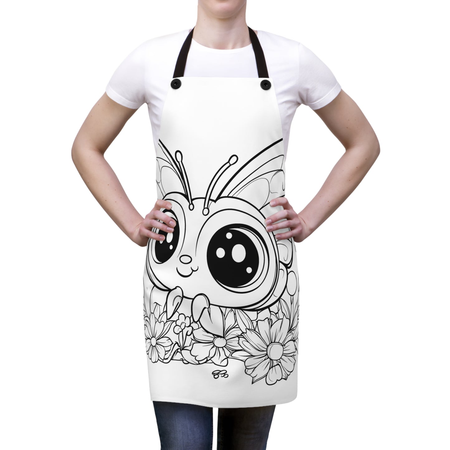 Apron Coloring Kit with 10 Fabric Markers - Cute Butterfly