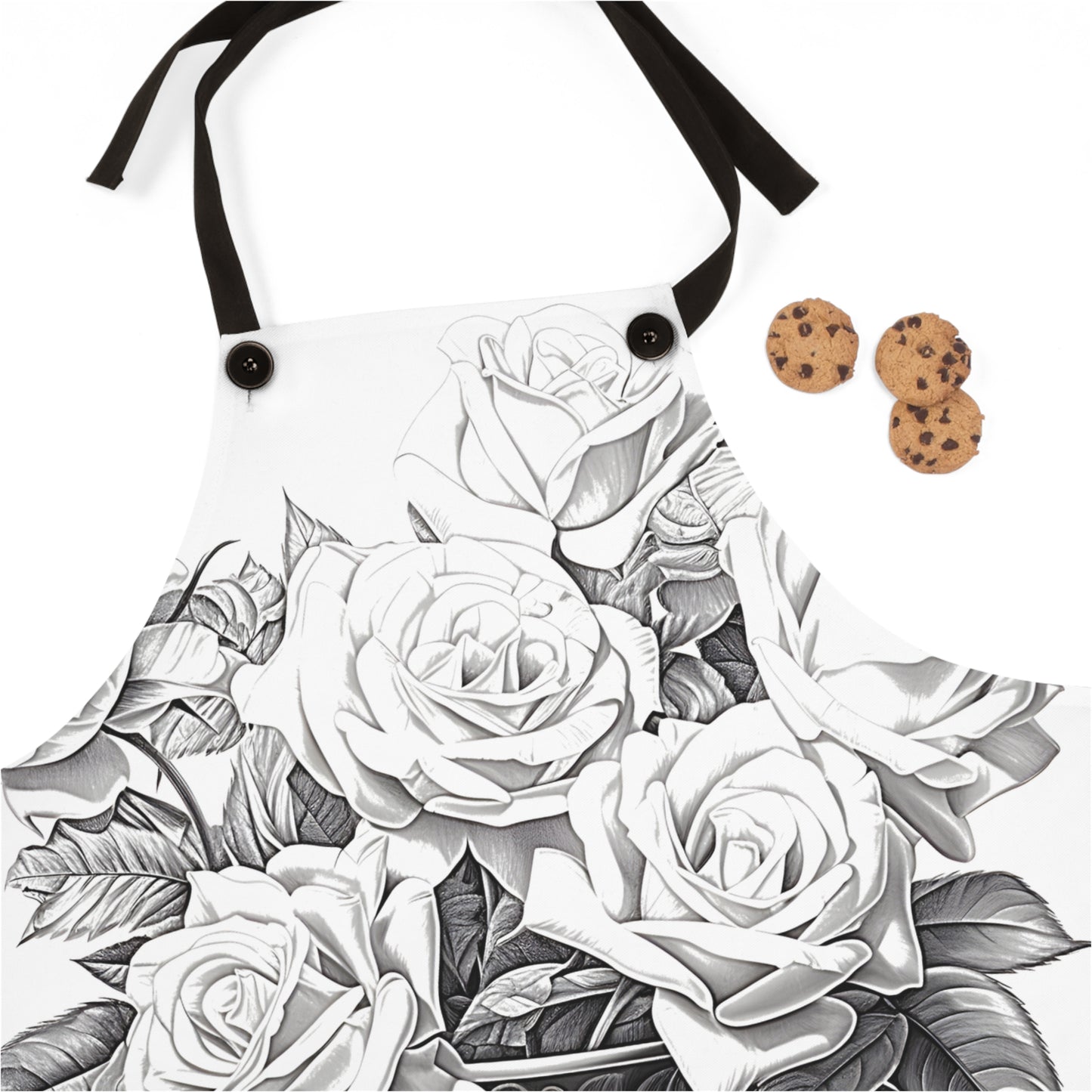 Apron Coloring Kit with 10 Fabric Markers - Roses in Vase