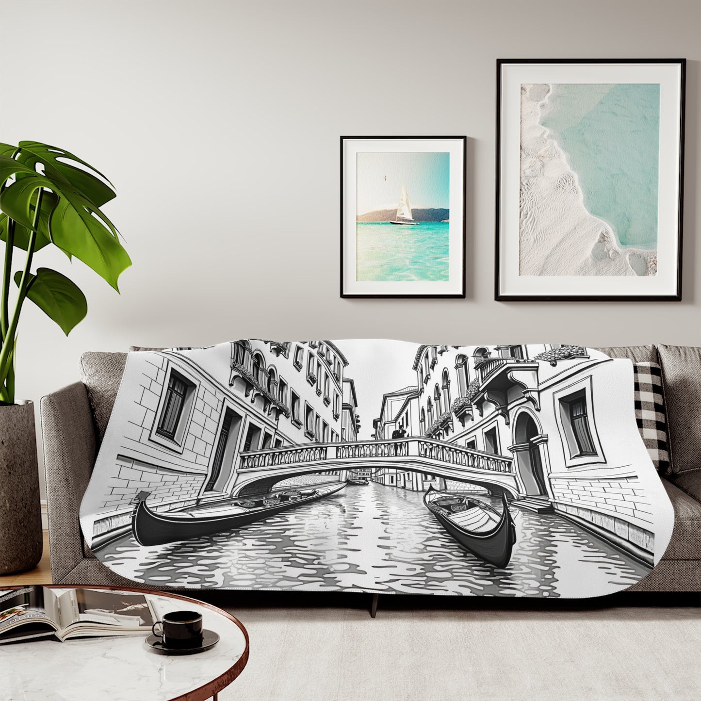 Blanket Coloring Kit with 10 Fabric Markers - Venetian Canal