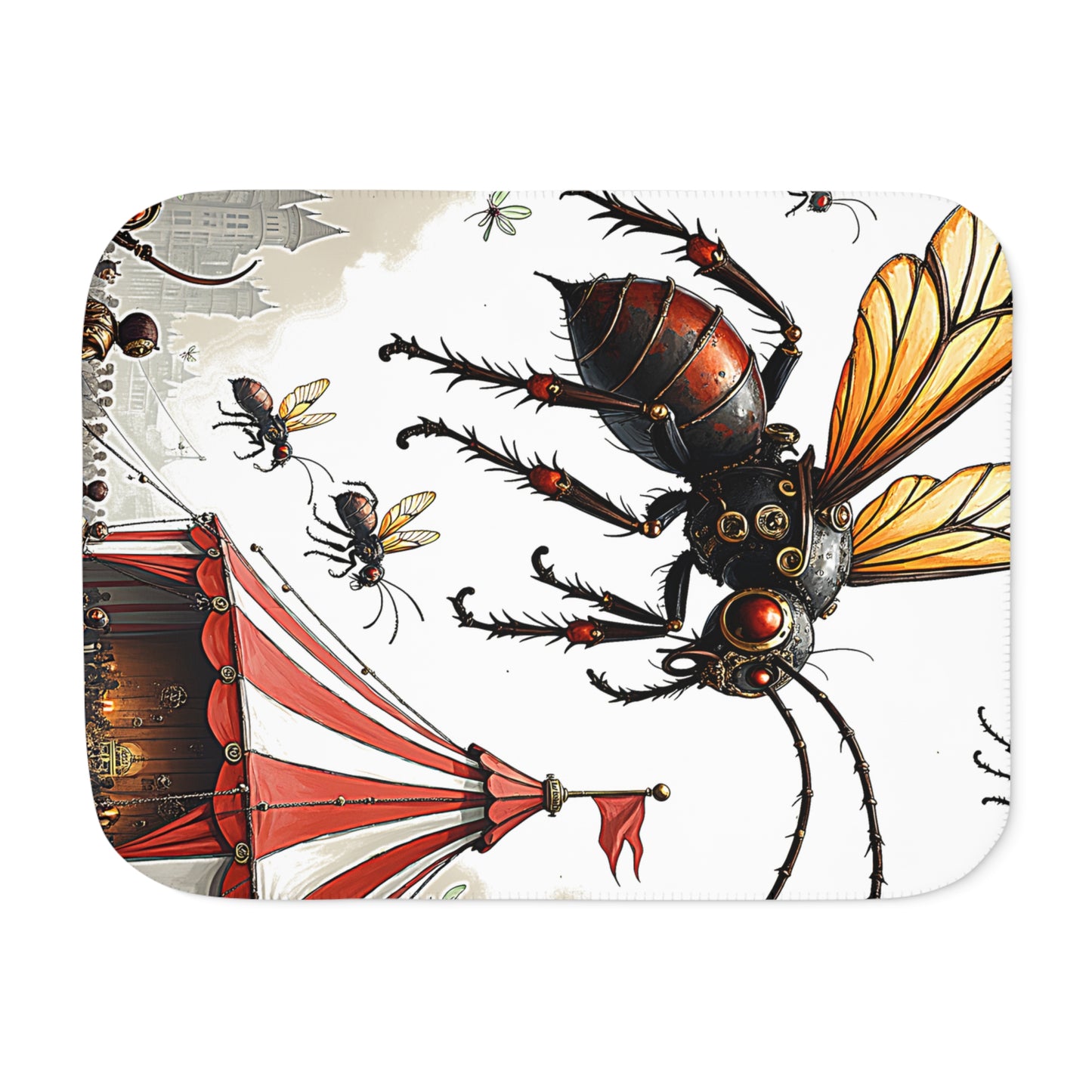 Blanket Colorful Graphic Design - Steampunk Insects