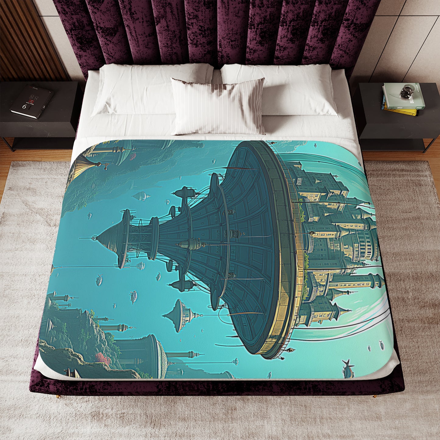 Blanket Colorful Graphic Design - Floating City