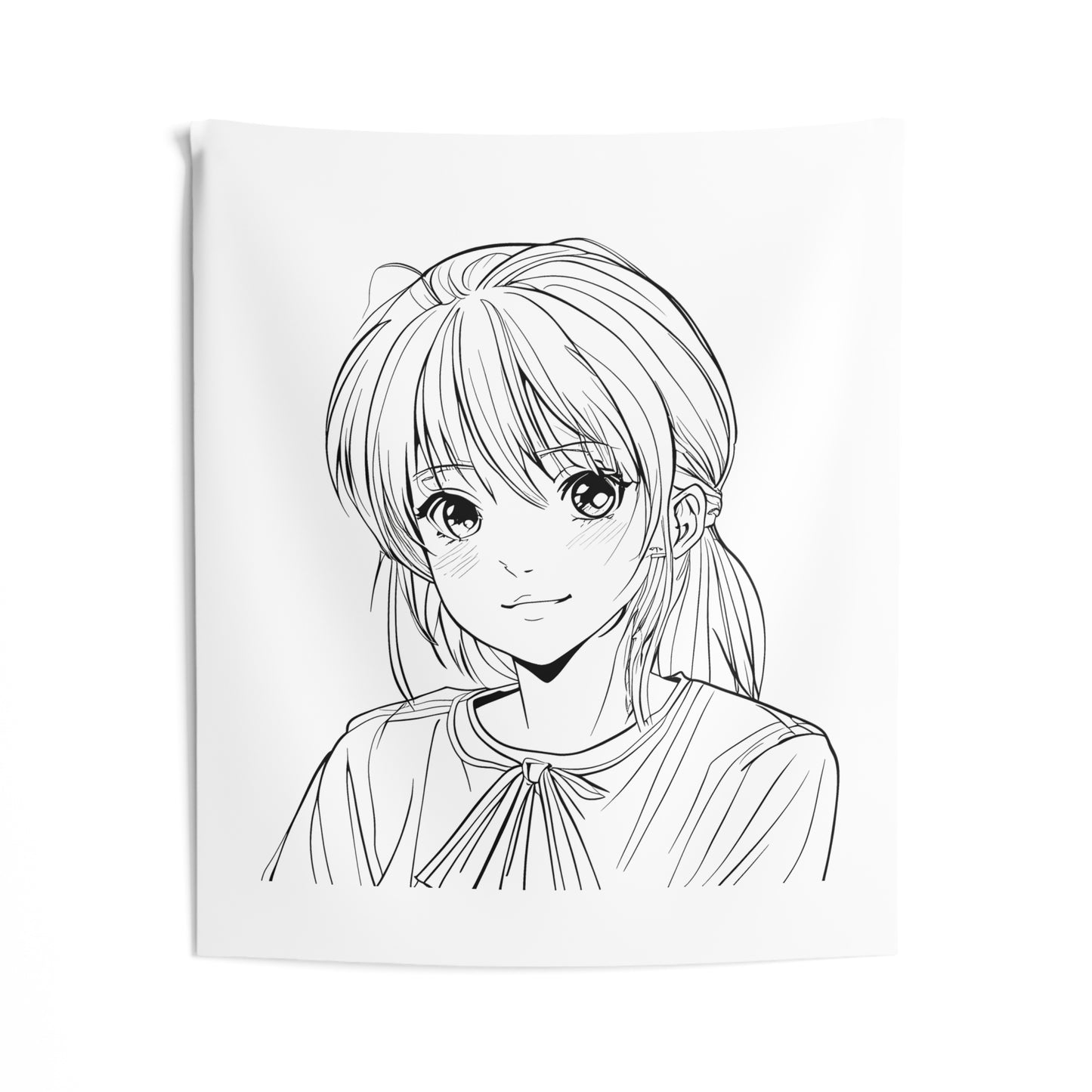 Indoor Wall Tapestries Coloring Kit with 10 Fabric Markers - Anime Girl