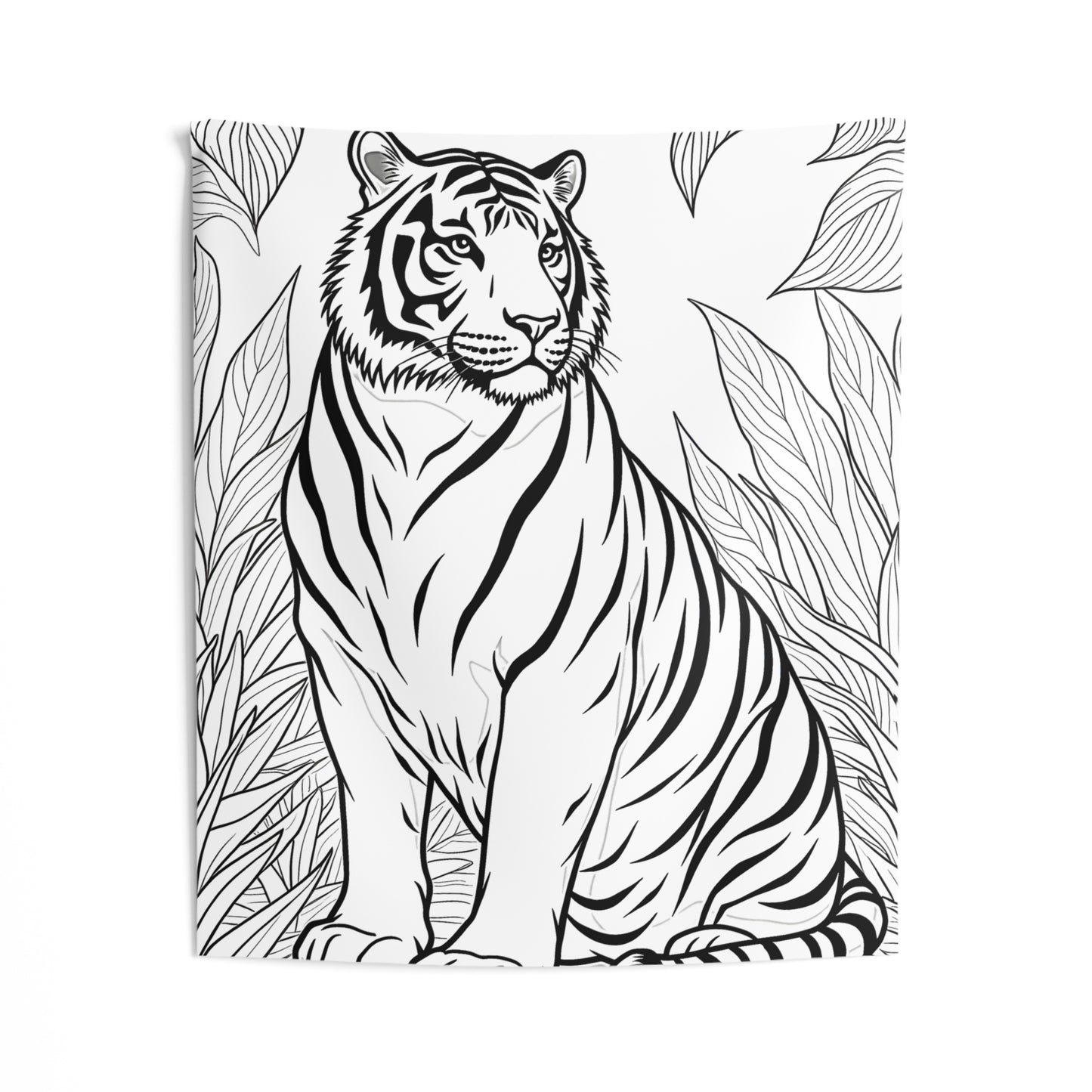 Indoor Wall Tapestries Coloring Kit with 10 Fabric Markers - Wild Tiger