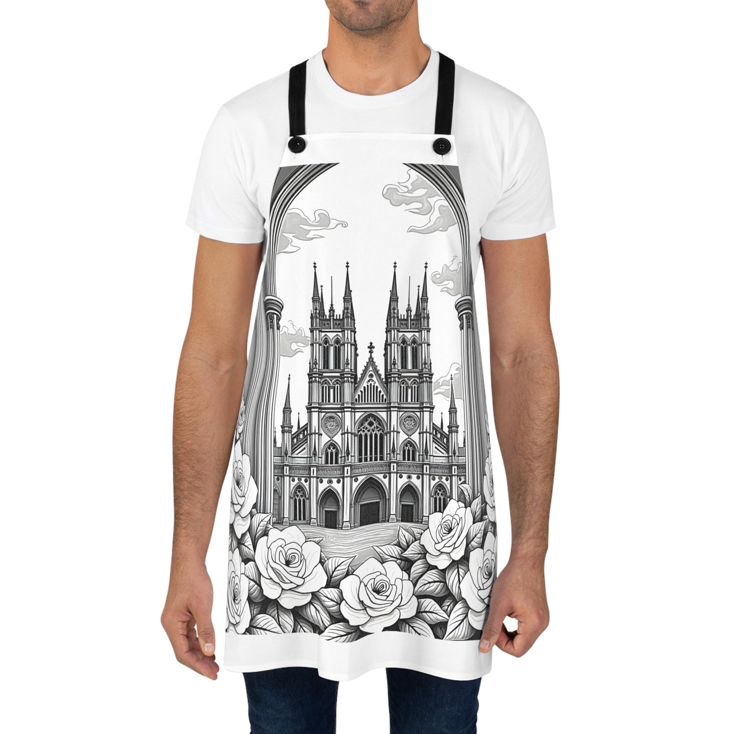 Apron Coloring Kit with 10 Fabric Markers - Gothic Cathedral