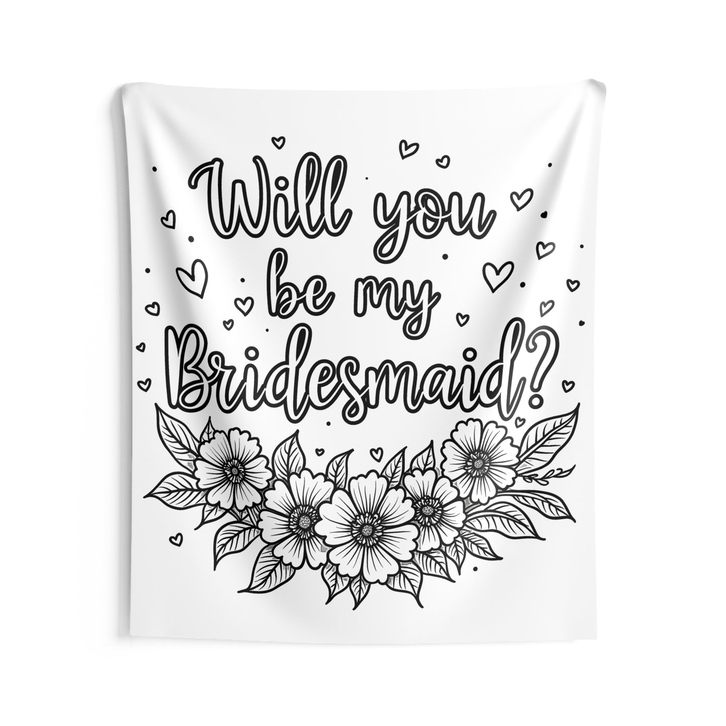 Indoor Wall Tapestries Coloring Kit with 10 Fabric Markers - Bridesmaid Proposal