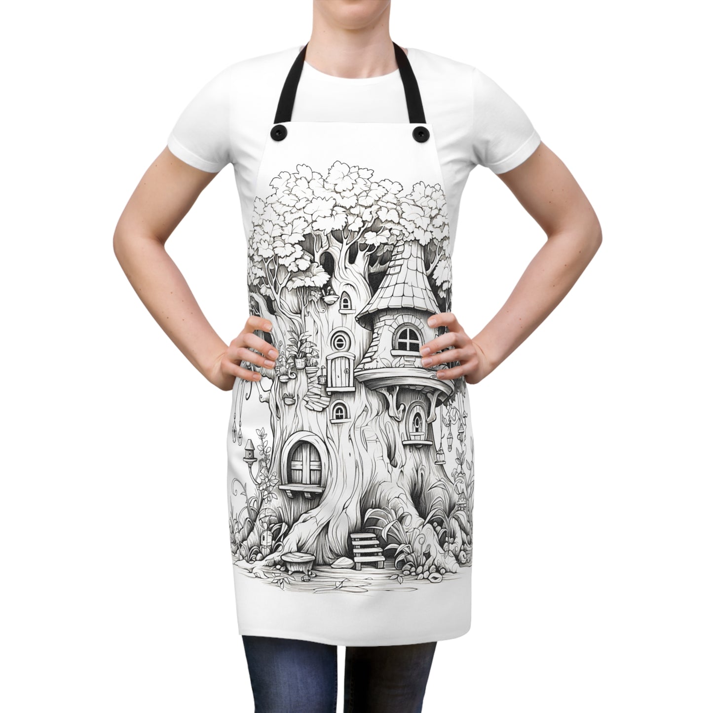 Apron Coloring Kit with 10 Fabric Markers - Fairy Treehouse