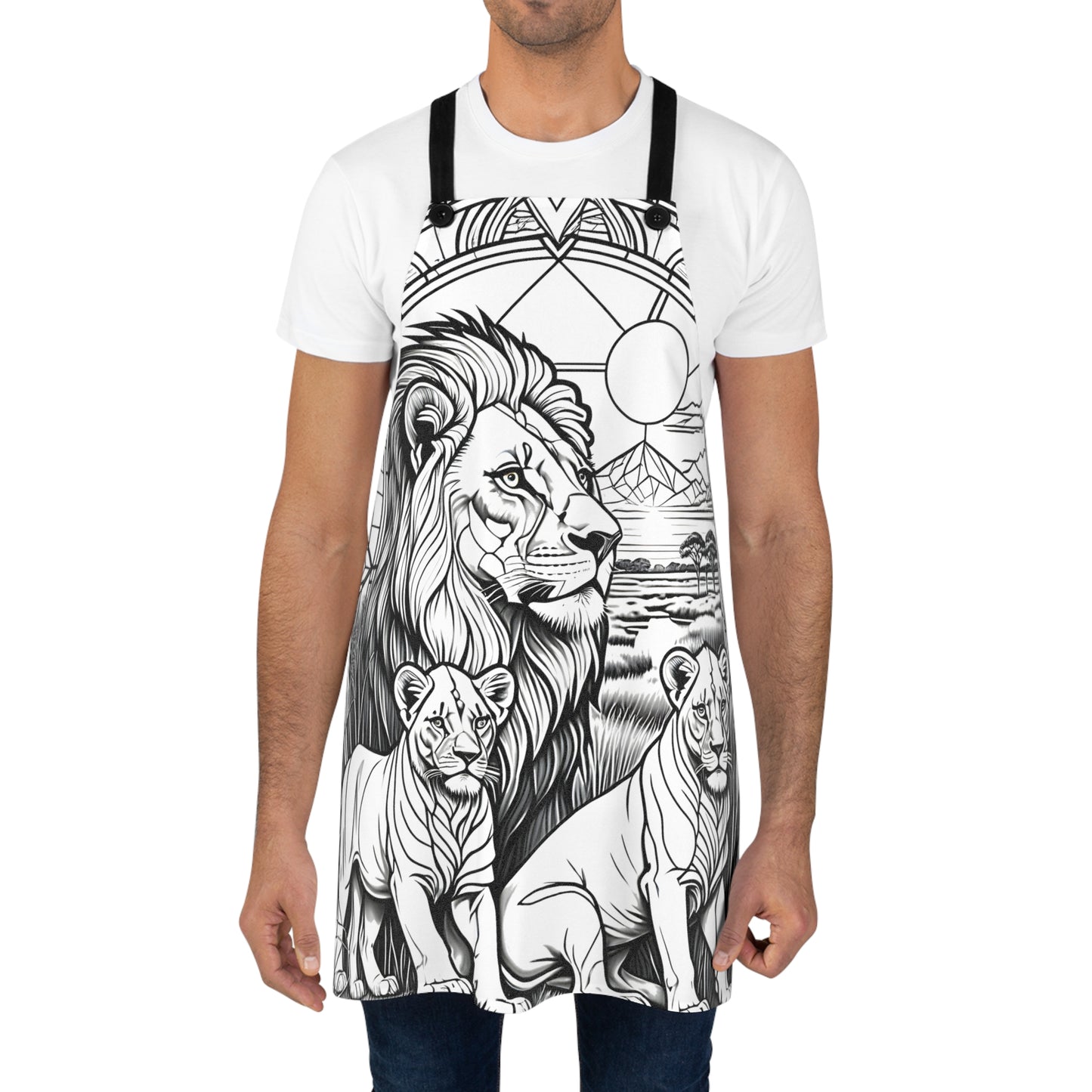 Apron Coloring Kit with 10 Fabric Markers - Lion Family