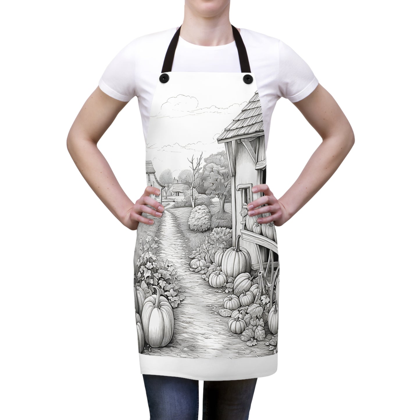 Apron Coloring Kit with 10 Fabric Markers - Pumpkin Farm