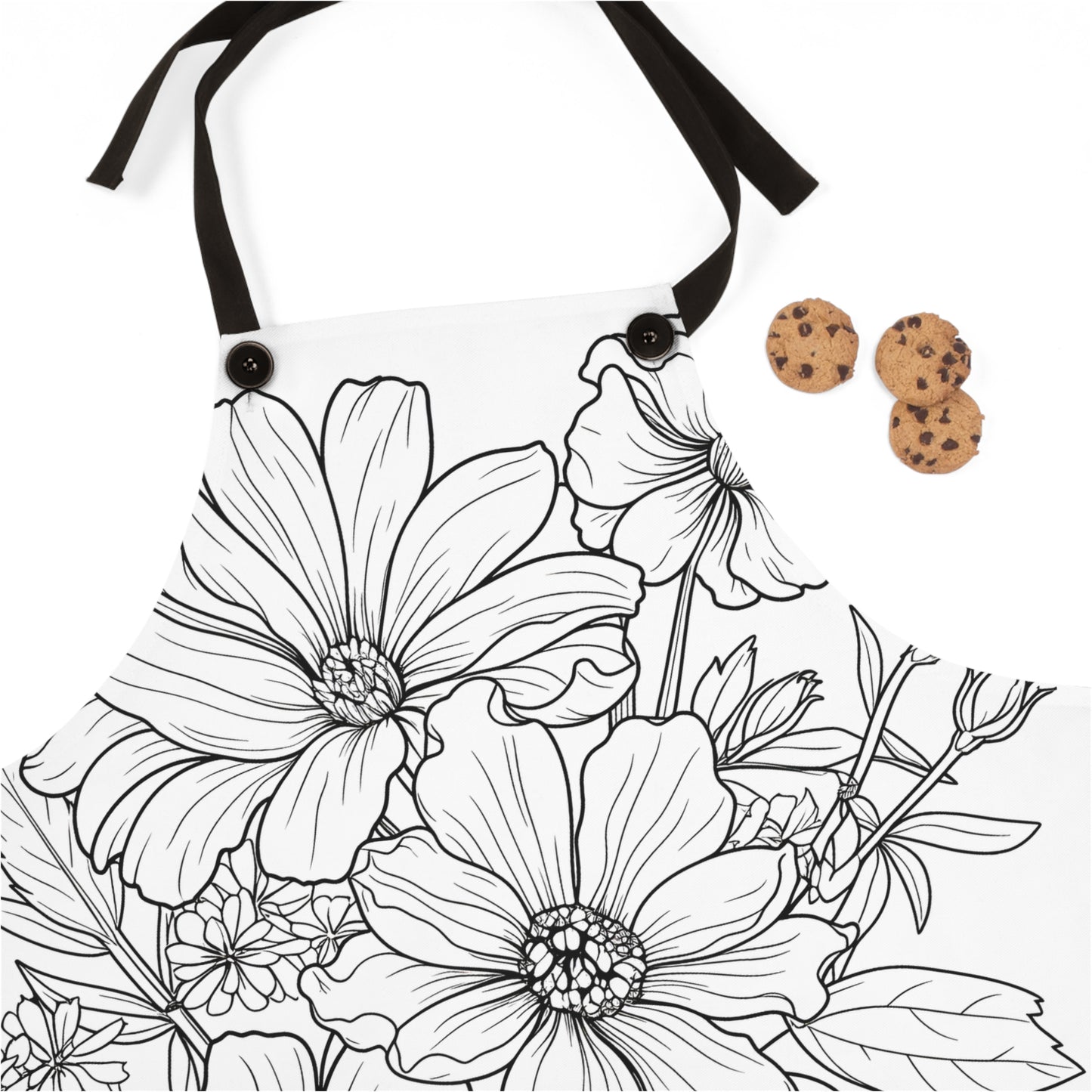 Apron Coloring Kit with 10 Fabric Markers - Floral Bouquet