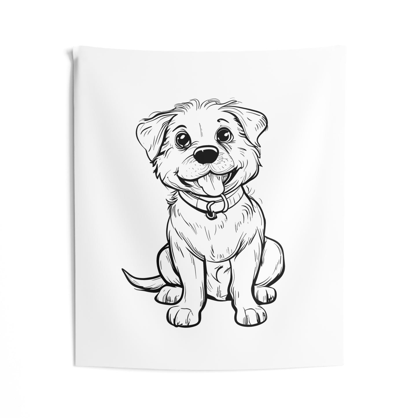 Indoor Wall Tapestries Coloring Kit with 10 Fabric Markers - Puppy