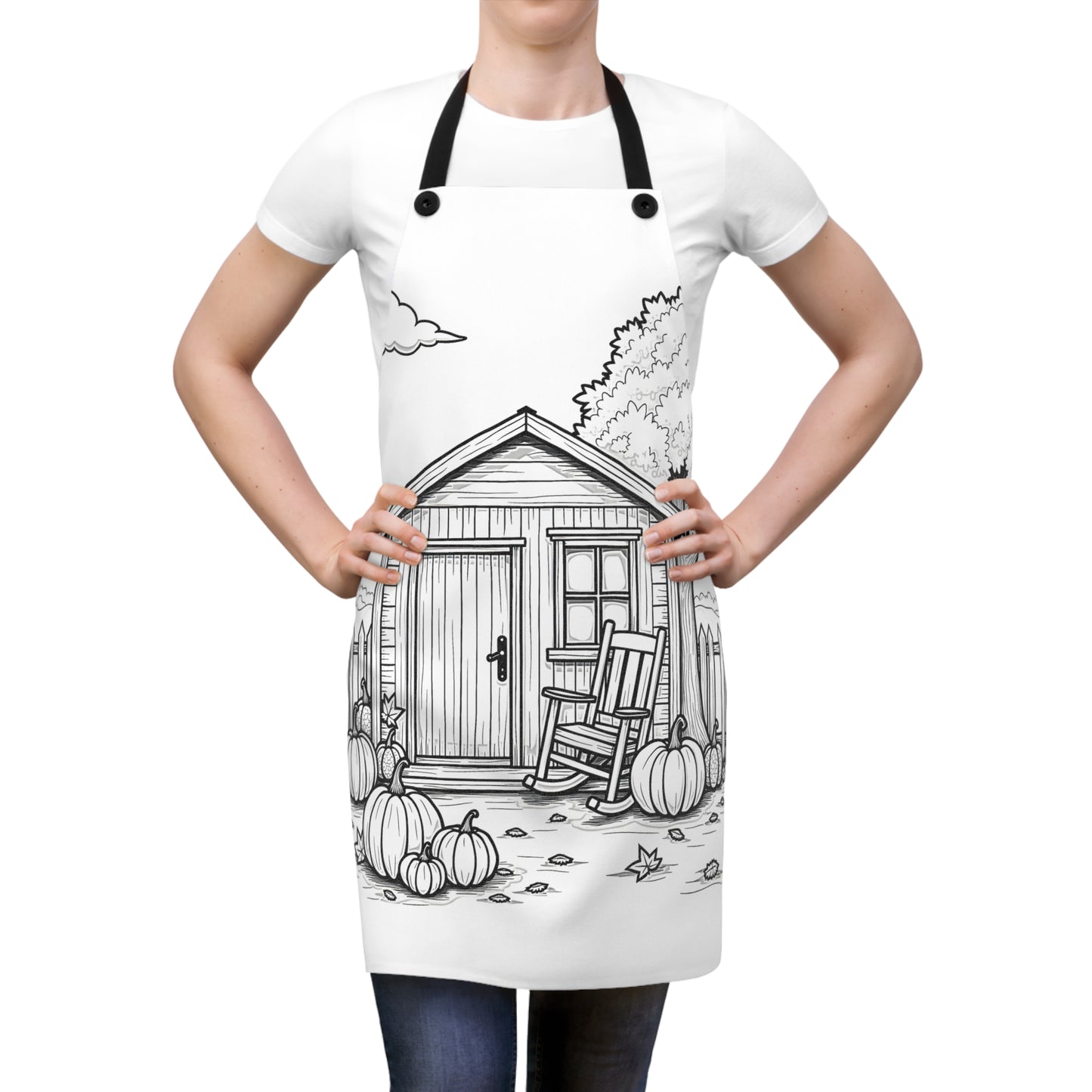 Apron Coloring Kit with 10 Fabric Markers - Autumn Setting