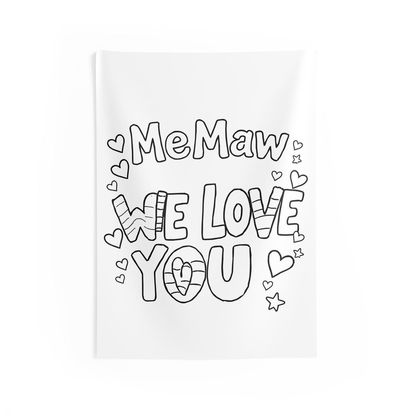 Indoor Wall Tapestries Coloring Kit with 10 Fabric Markers - Love Message