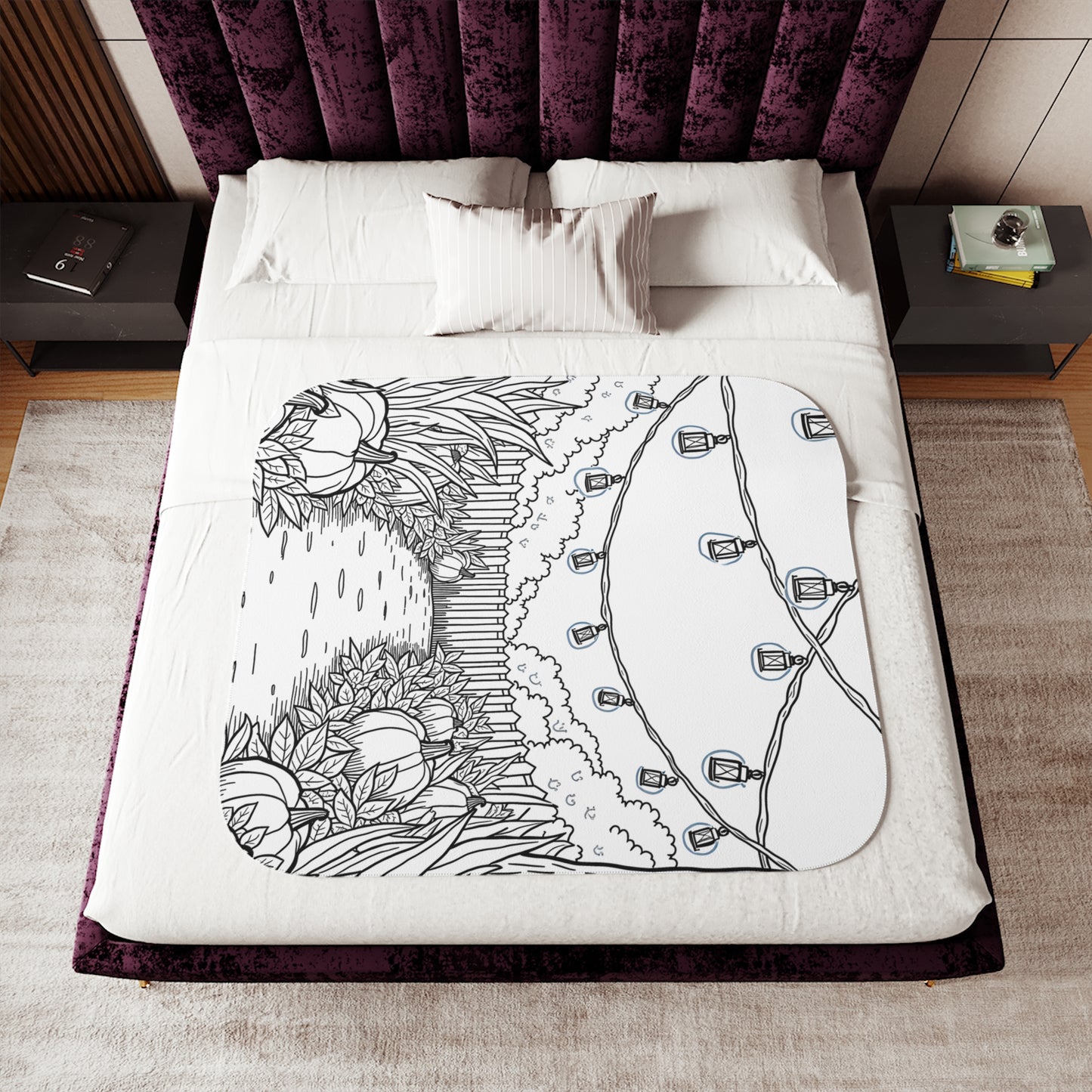 Blanket Coloring Kit with 10 Fabric Markers - Pumpkin Pathway