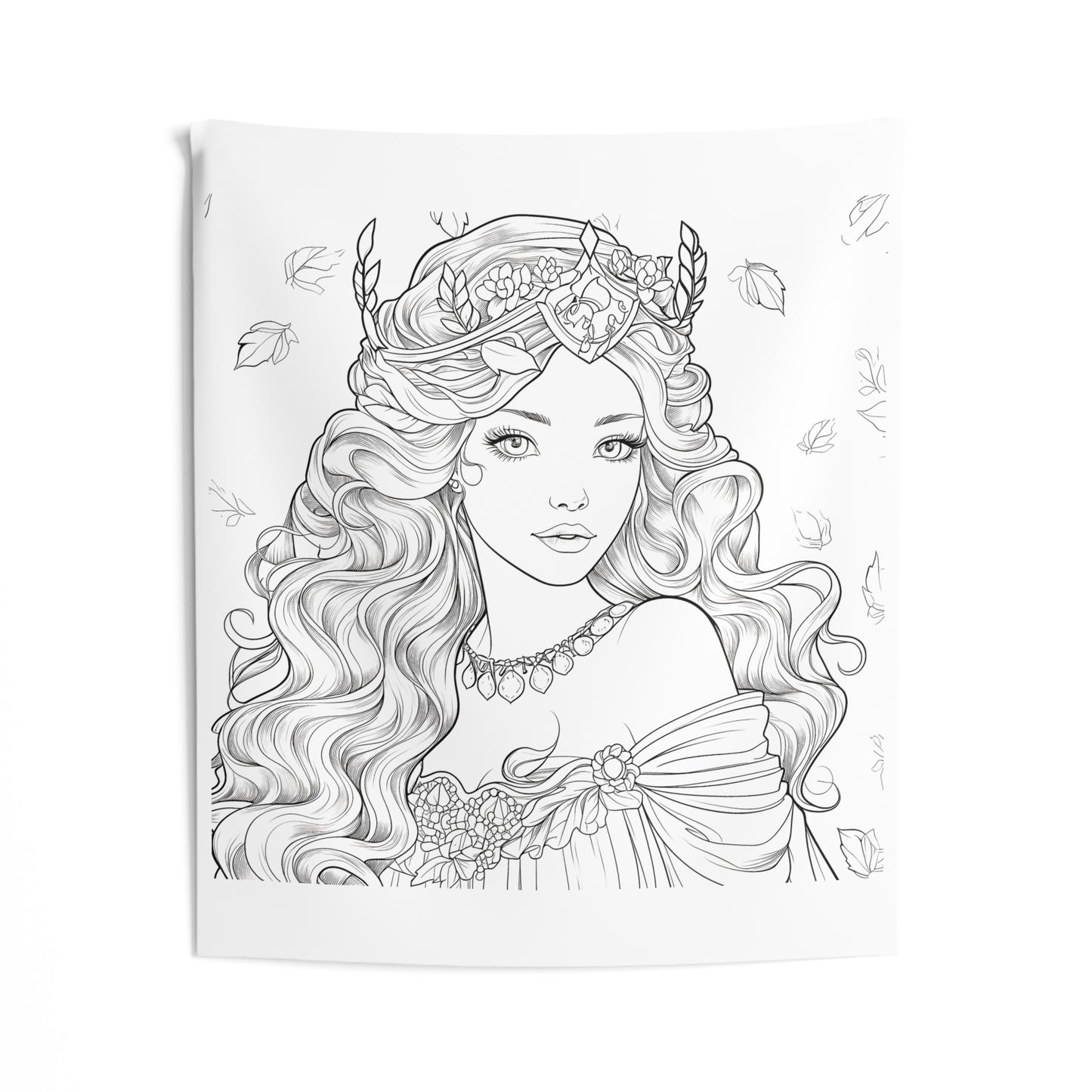 Indoor Wall Tapestries Coloring Kit with 10 Fabric Markers - Regal Princess