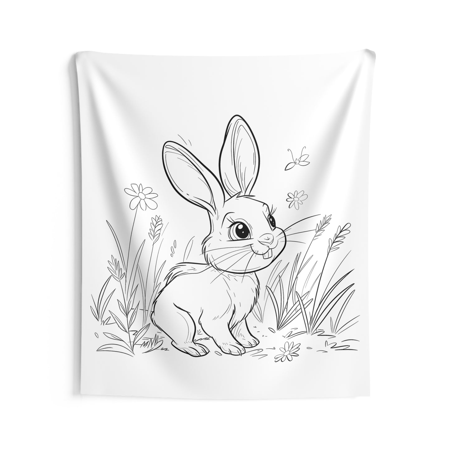 Indoor Wall Tapestries Coloring Kit with 10 Fabric Markers - Bunny