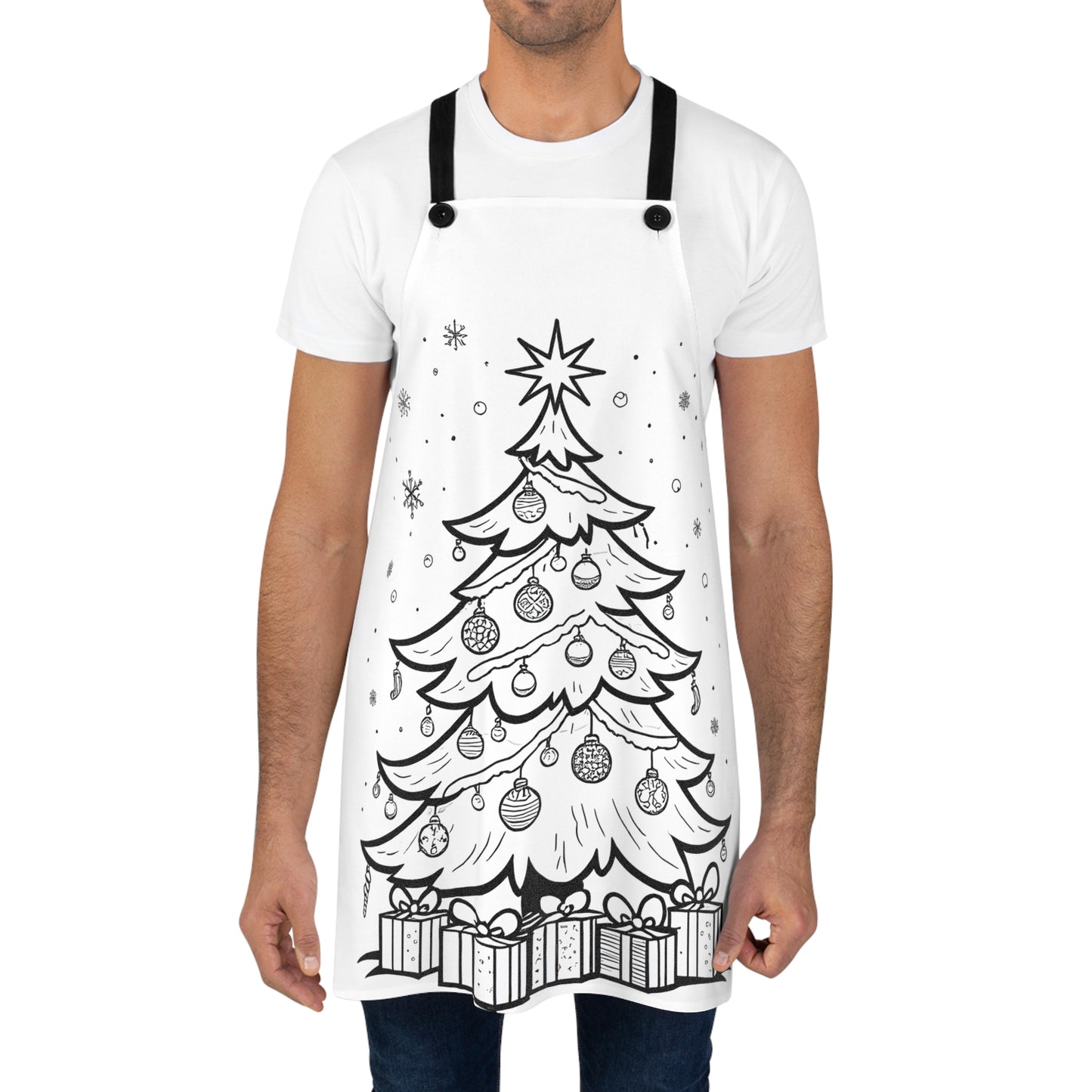 Apron Coloring Kit with 10 Fabric Markers - Christmas Tree