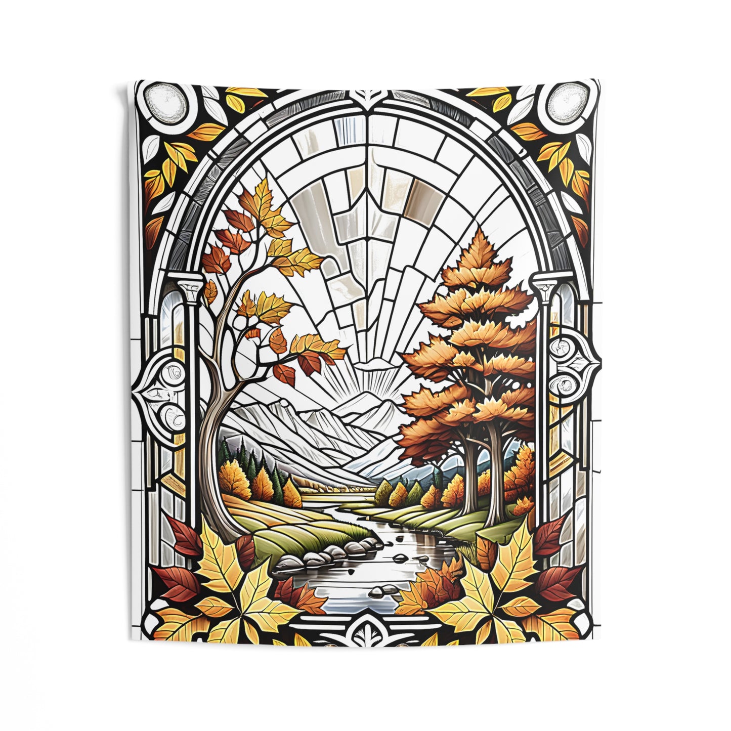 Indoor Wall Tapestries Colorful Graphic Design - Autumn Landscape