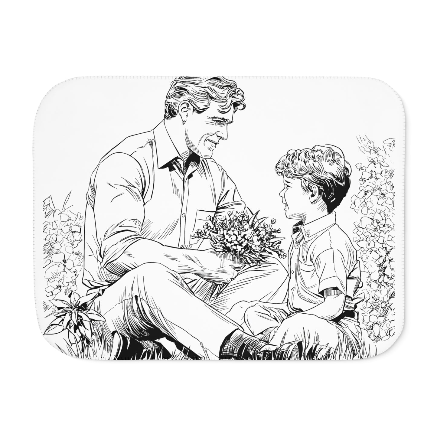 Blanket Coloring Kit with 10 Fabric Markers - Father and Son