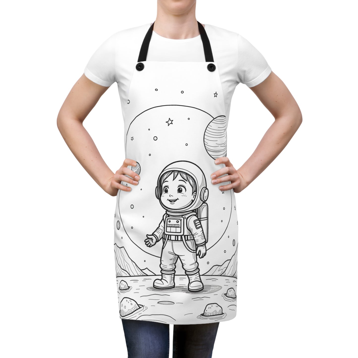 Apron Coloring Kit with 10 Fabric Markers - Astronaut