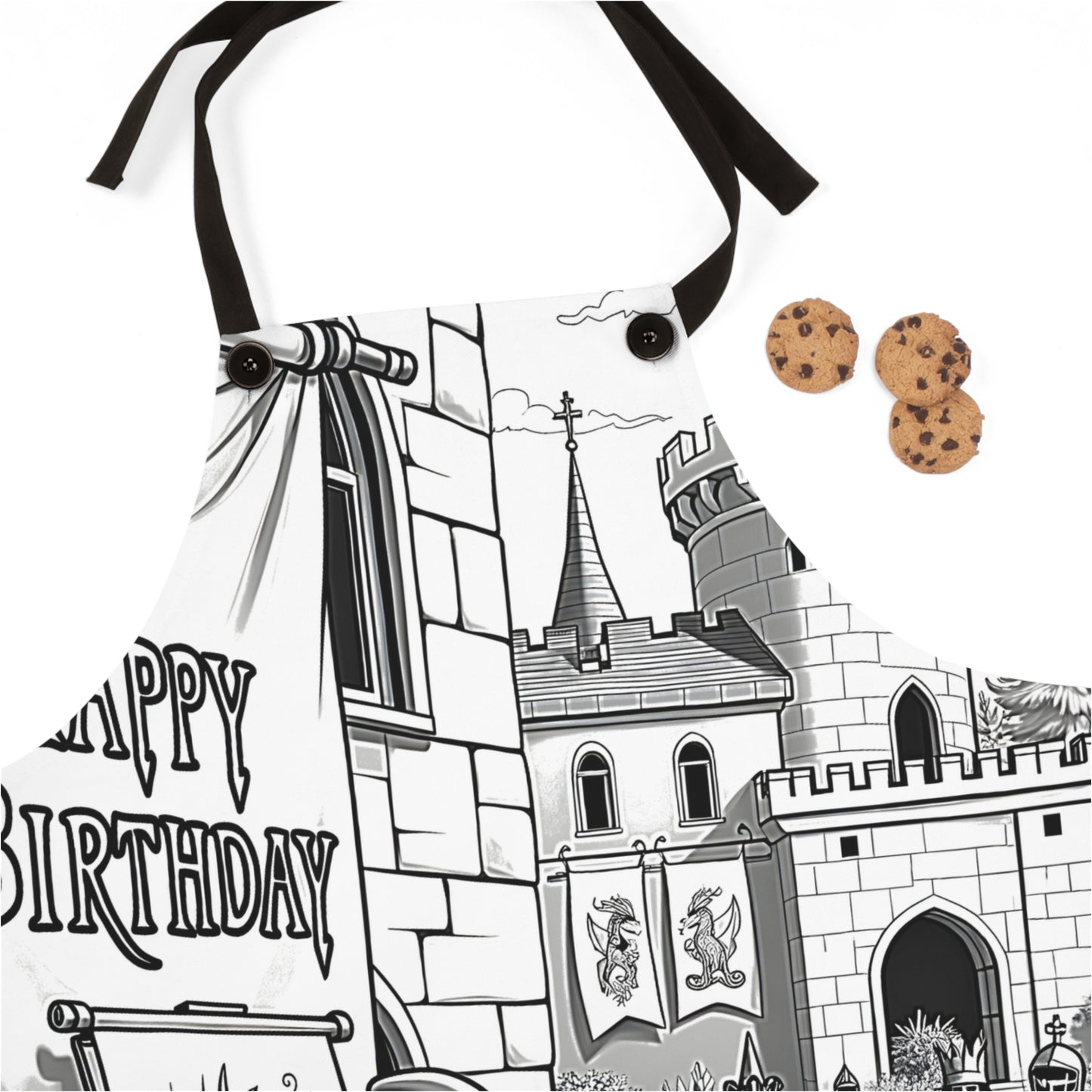 Apron Coloring Kit with 10 Fabric Markers - Medieval Castle