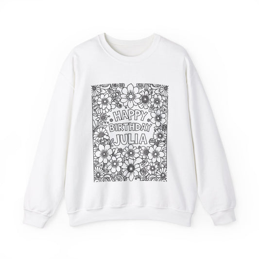 Custom Adult Crewneck Sweatshirt Coloring Kit with 10 Fabric Markers