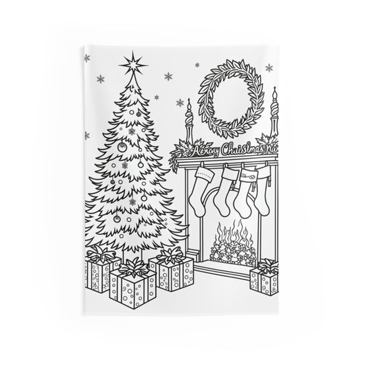 Custom Indoor Wall Tapestry Coloring Kit with 10 Fabric Markers