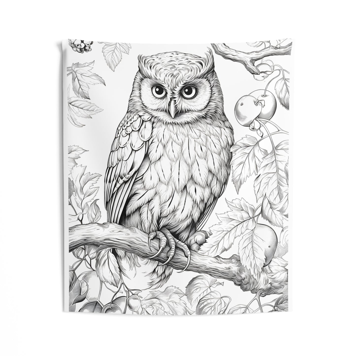 Indoor Wall Tapestries Coloring Kit with 10 Fabric Markers - Owl