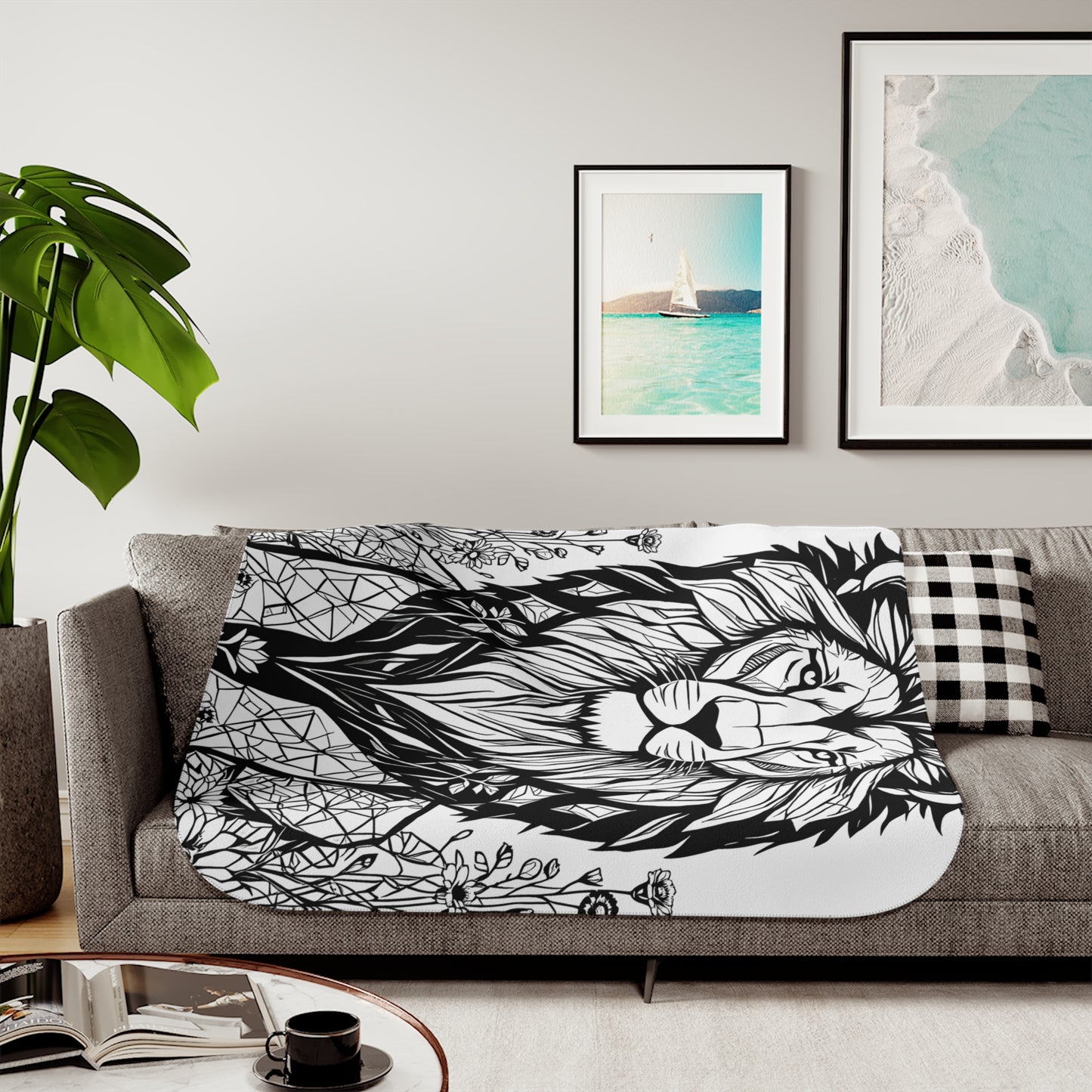 Blanket Coloring Kit with 10 Fabric Markers - Lion and Flowers