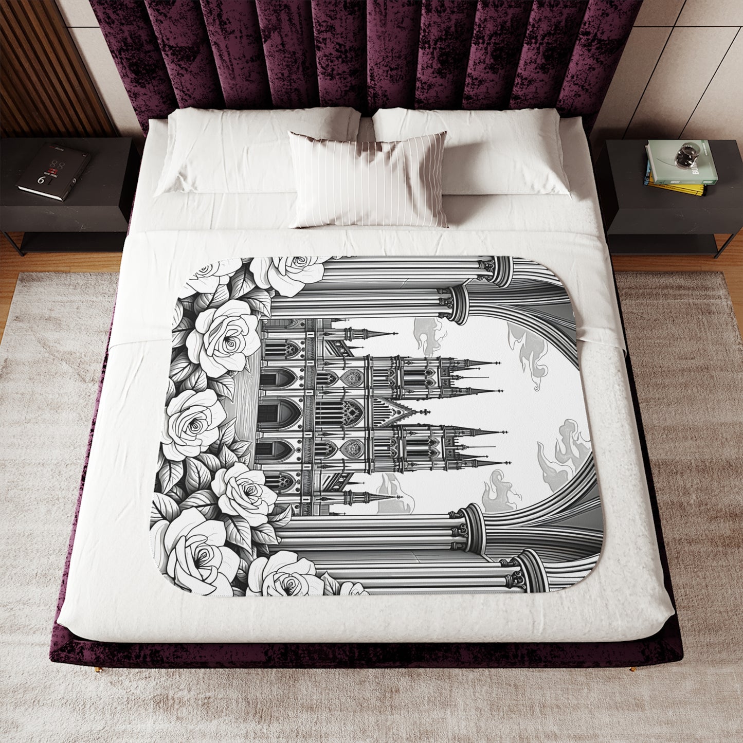 Blanket Coloring Kit with 10 Fabric Markers - Gothic Cathedral