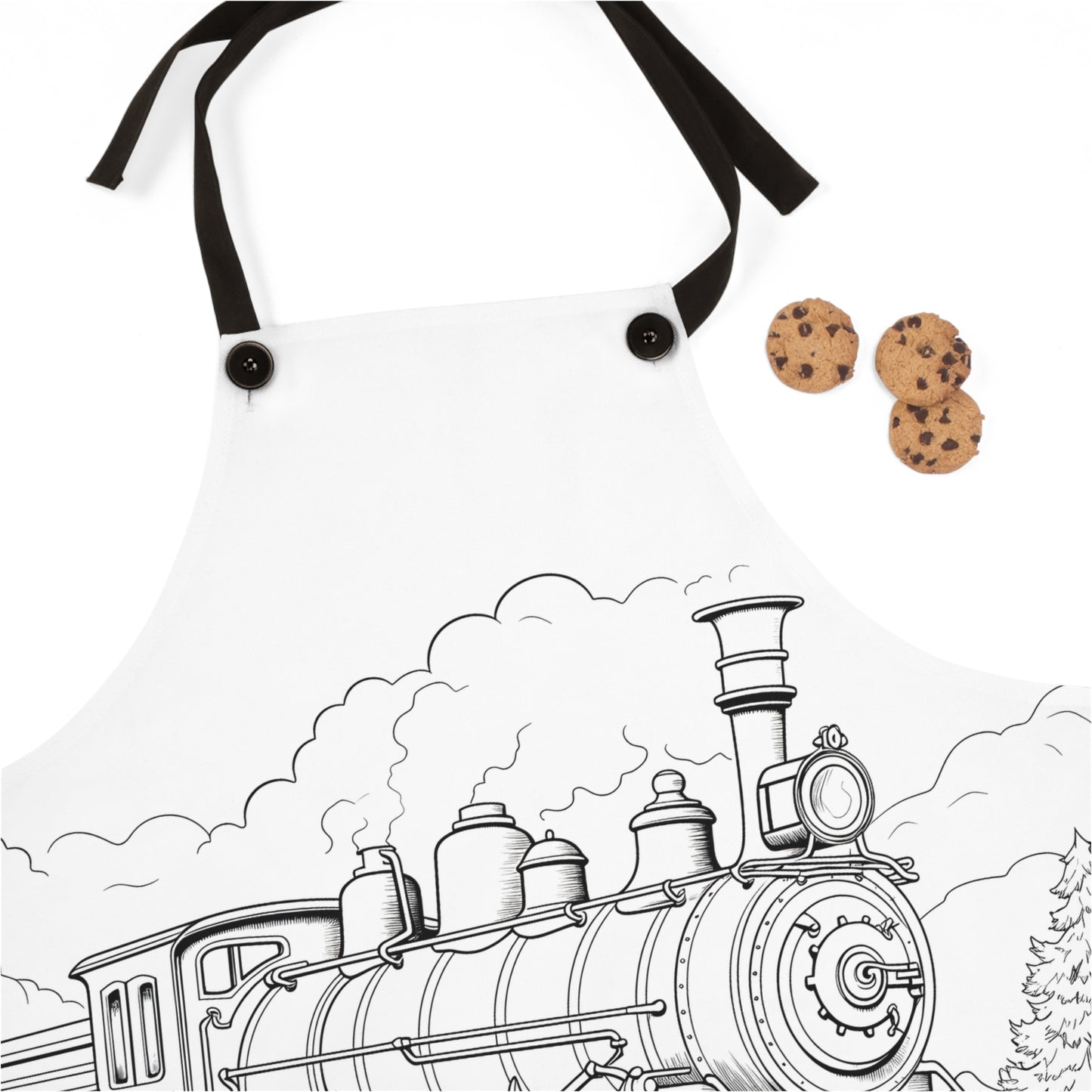 Apron Coloring Kit with 10 Fabric Markers - Steam Locomotive